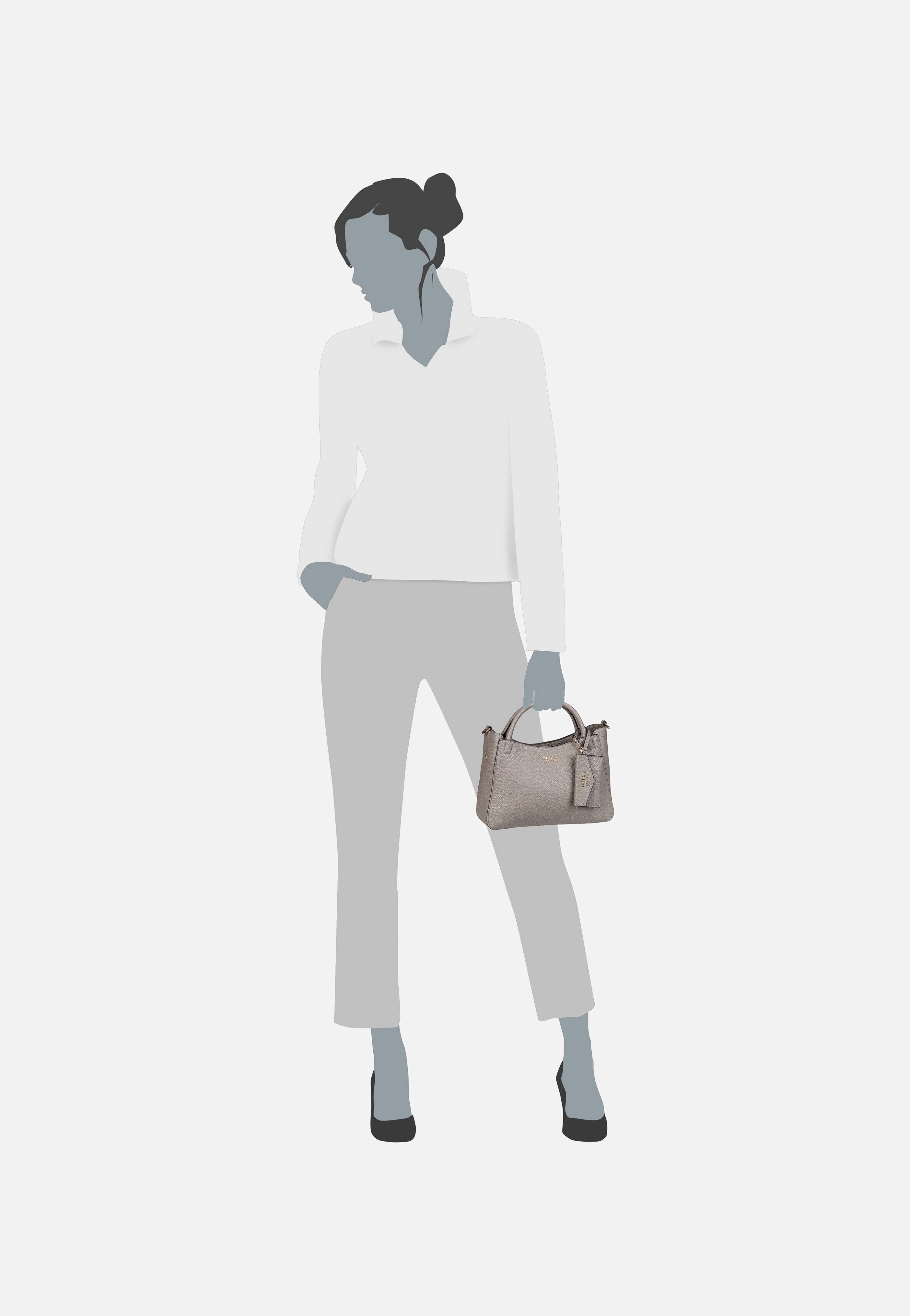 Guess - Brenton Small Girlfriend 48050 Dark Taupe - Handle Bag | Women-Image