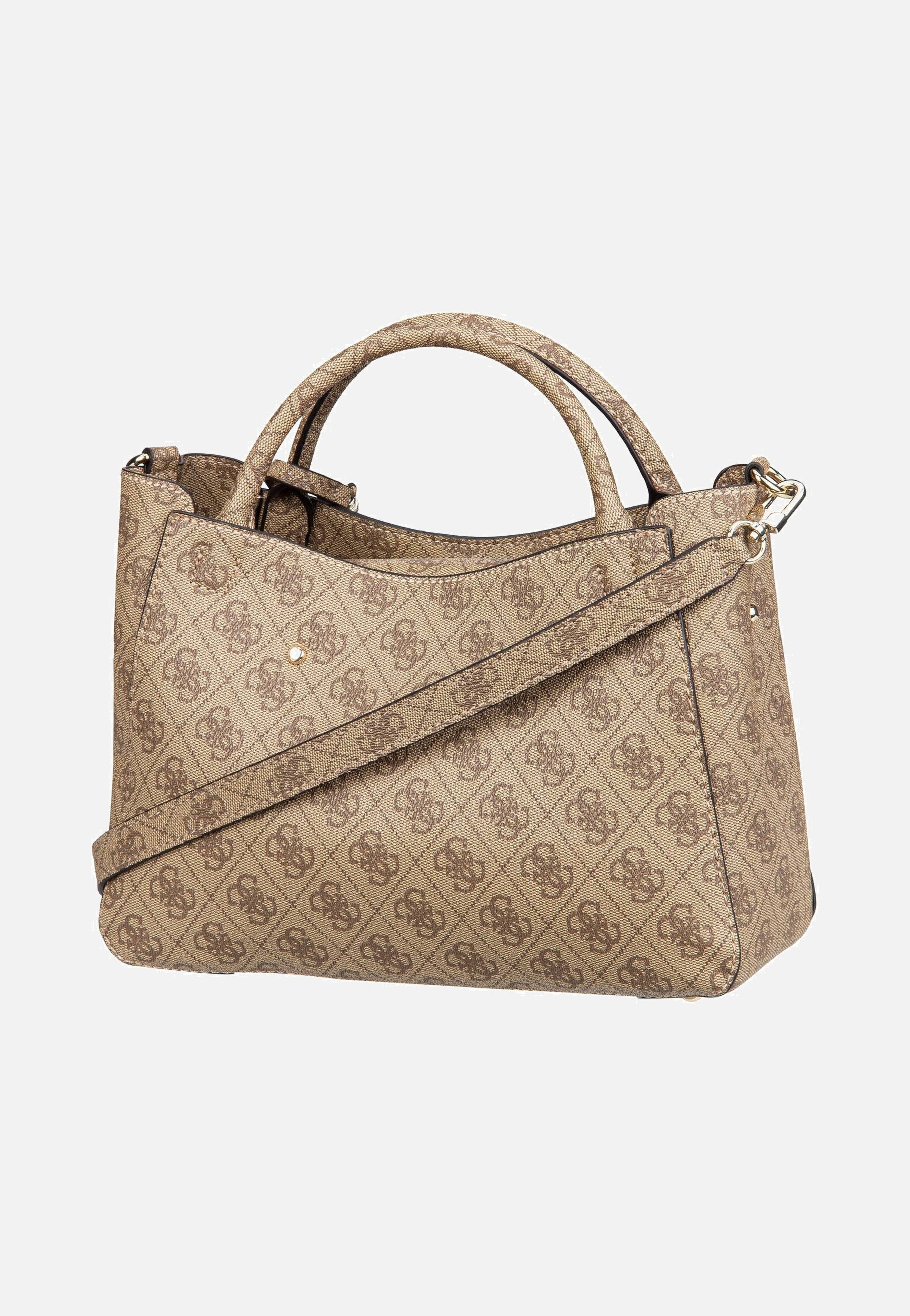 Guess - Brenton Small Girlfriend SAT 48050 Logo Latte - Handle Bag | Women-Image