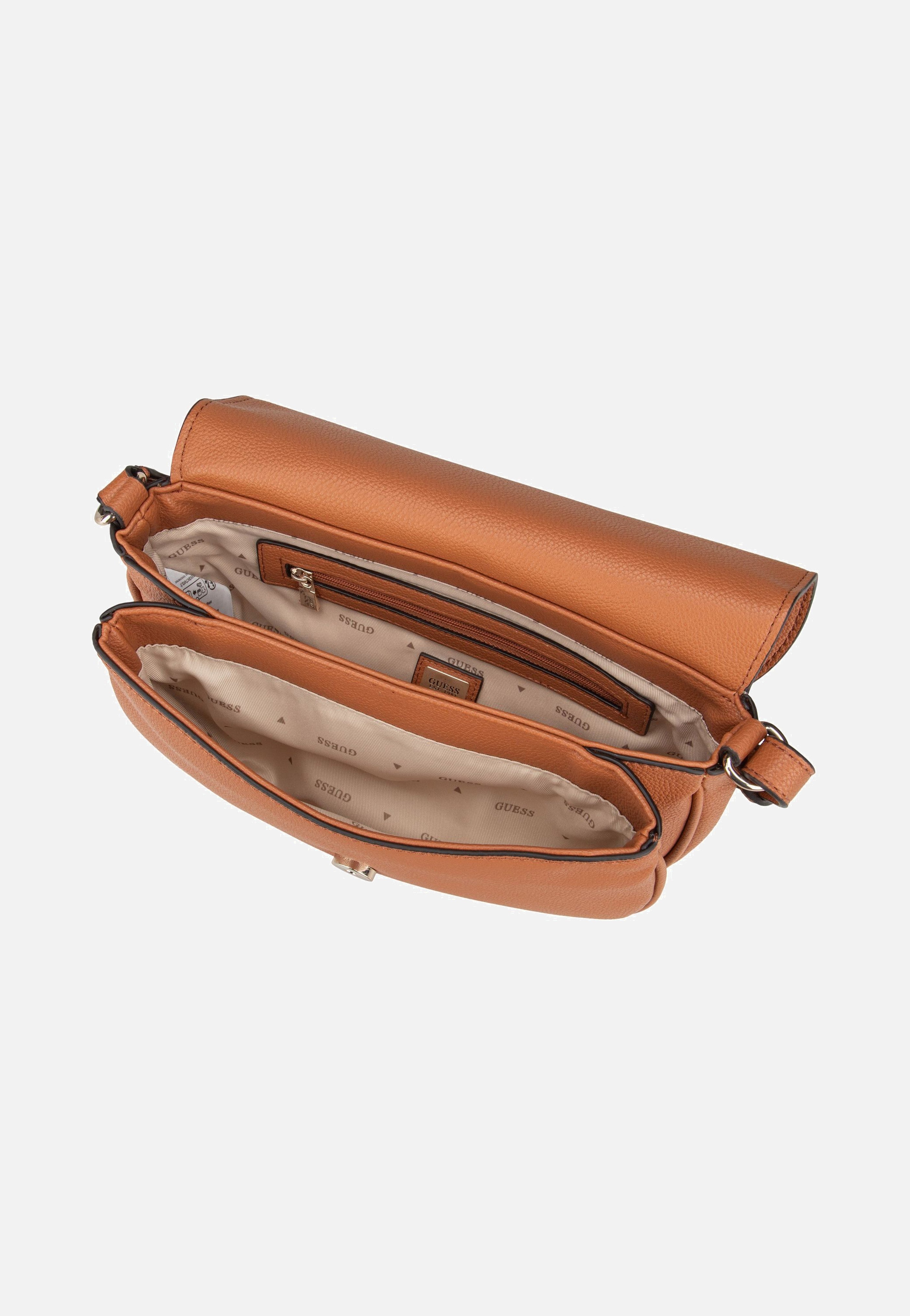 Guess - Calebra Conv XBody Flap 36210 Cognac - Saddle Bag | Women-Image