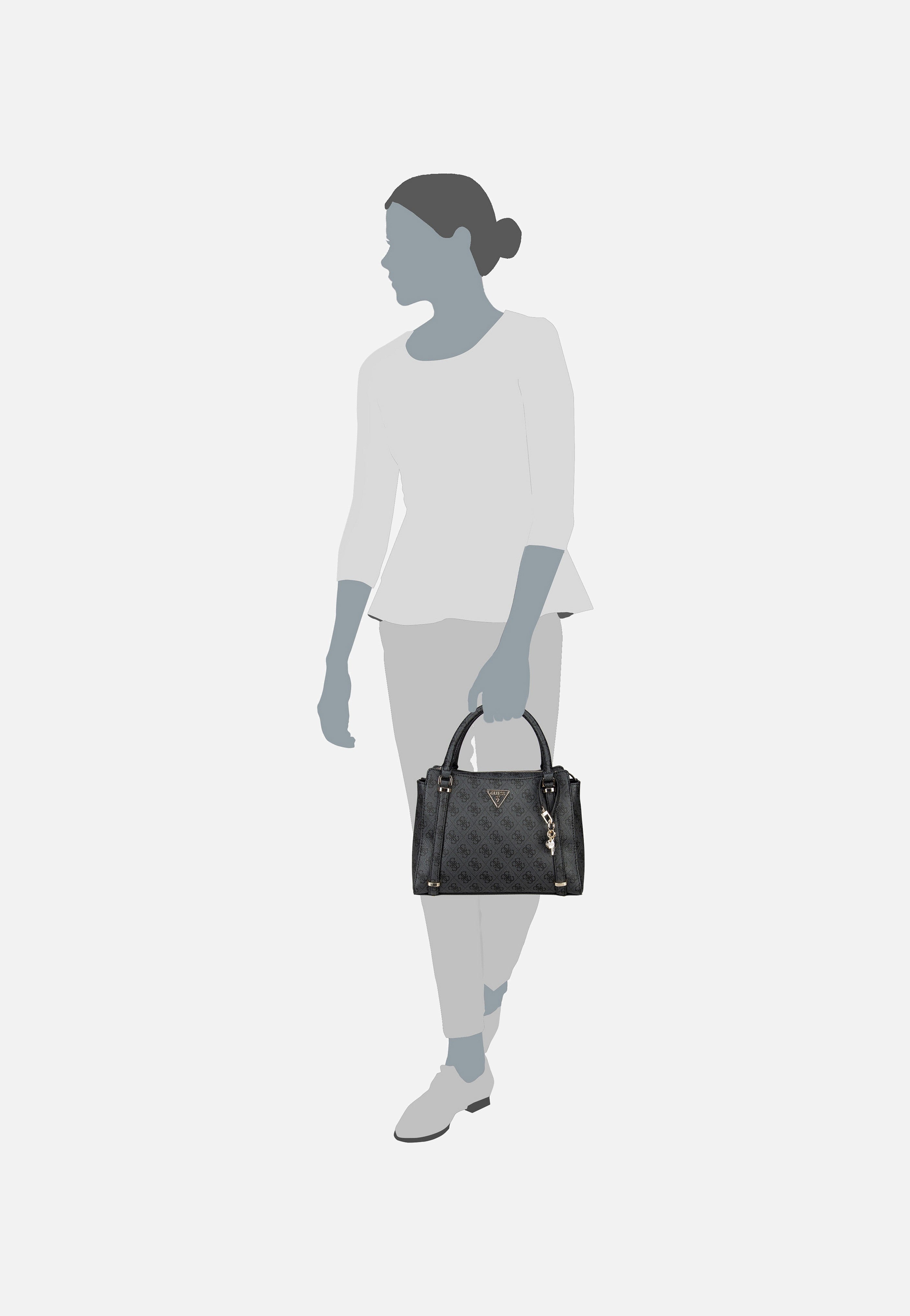 Guess - Eco Erica 2 Comp 51006 Coal - Handle Bag | Women-Image