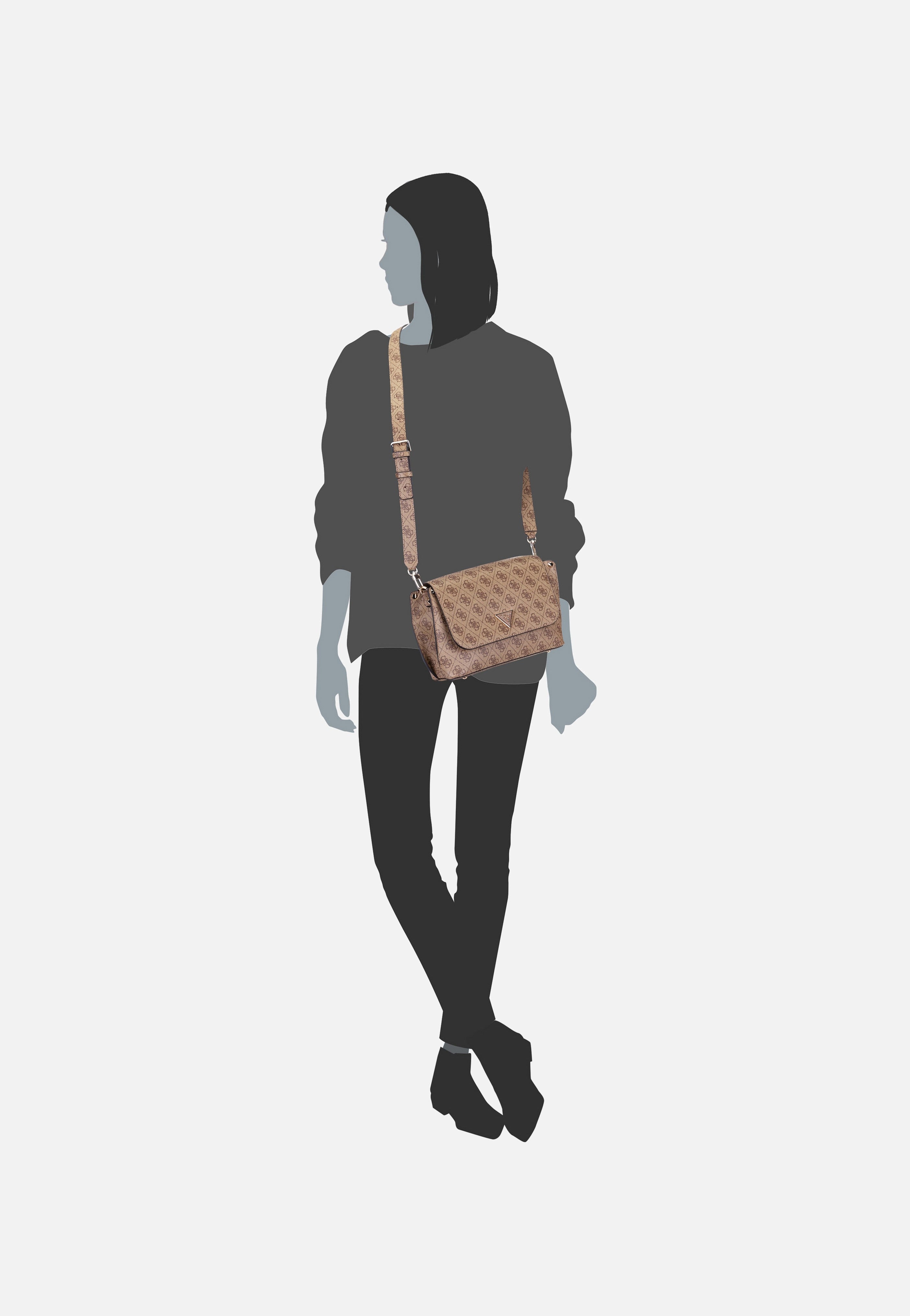 Guess - Meridian Flap Logo Latte Logo - Crossbody Bag | Women-Image