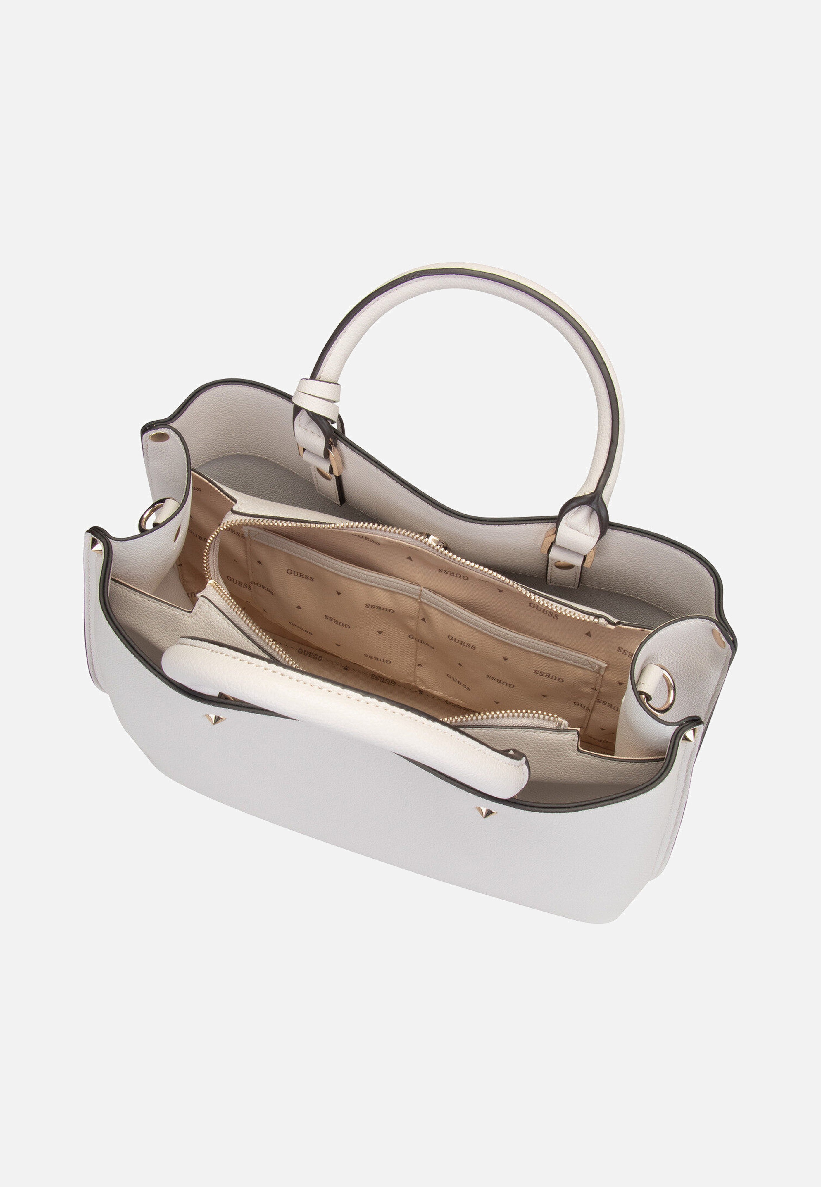 Guess - Meridian Girlfriend Satchel Ivory - Tote Bag | Women-Image