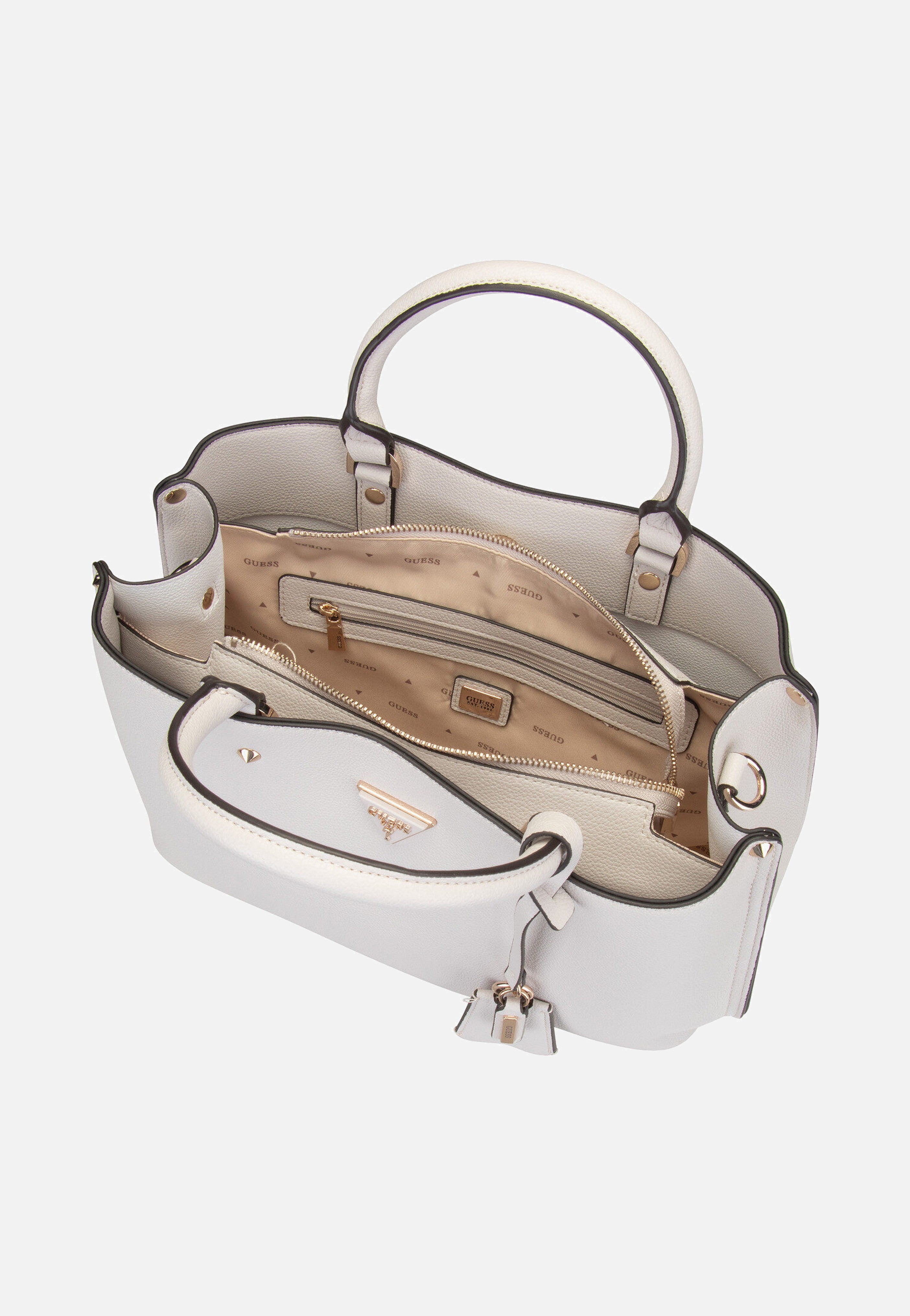 Guess - Meridian Girlfriend Satchel Ivory - Tote Bag | Women-Image