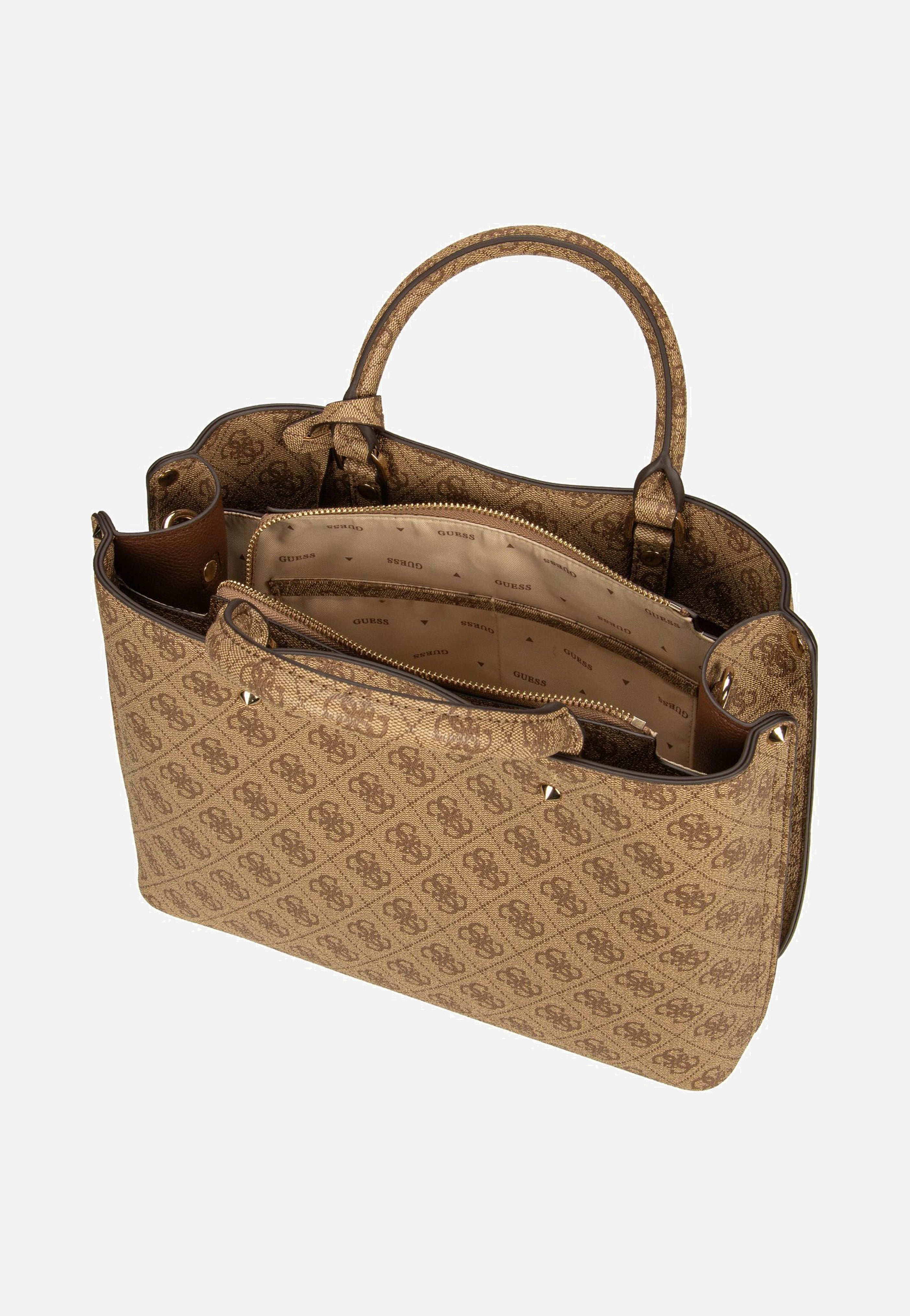Guess Meridian II Girlfriend SAT 74060 Logo Latte Satchel