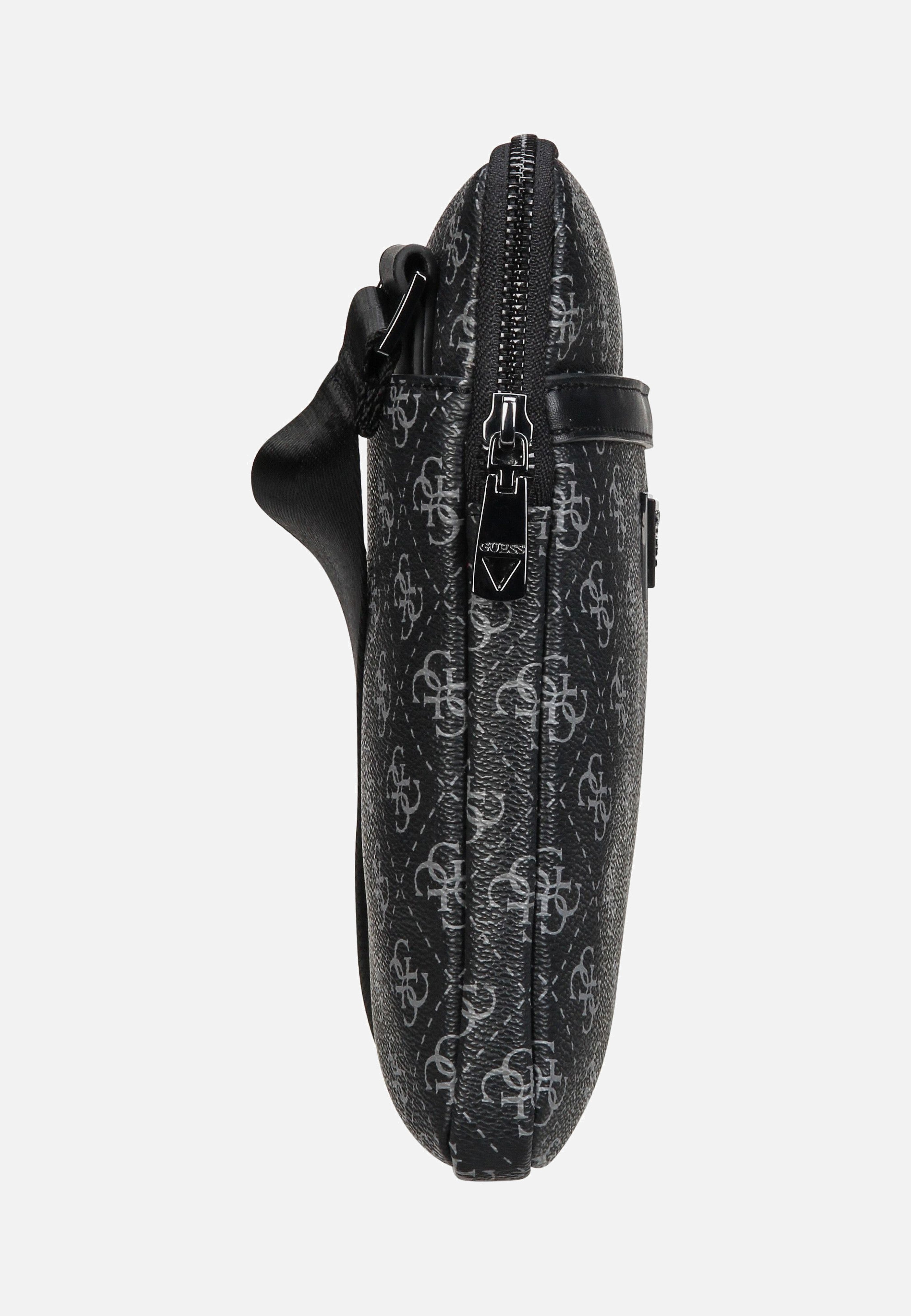 Guess - Milano Eco Grain Double Flat Dark Black - Crossbody Bag | Men-Image