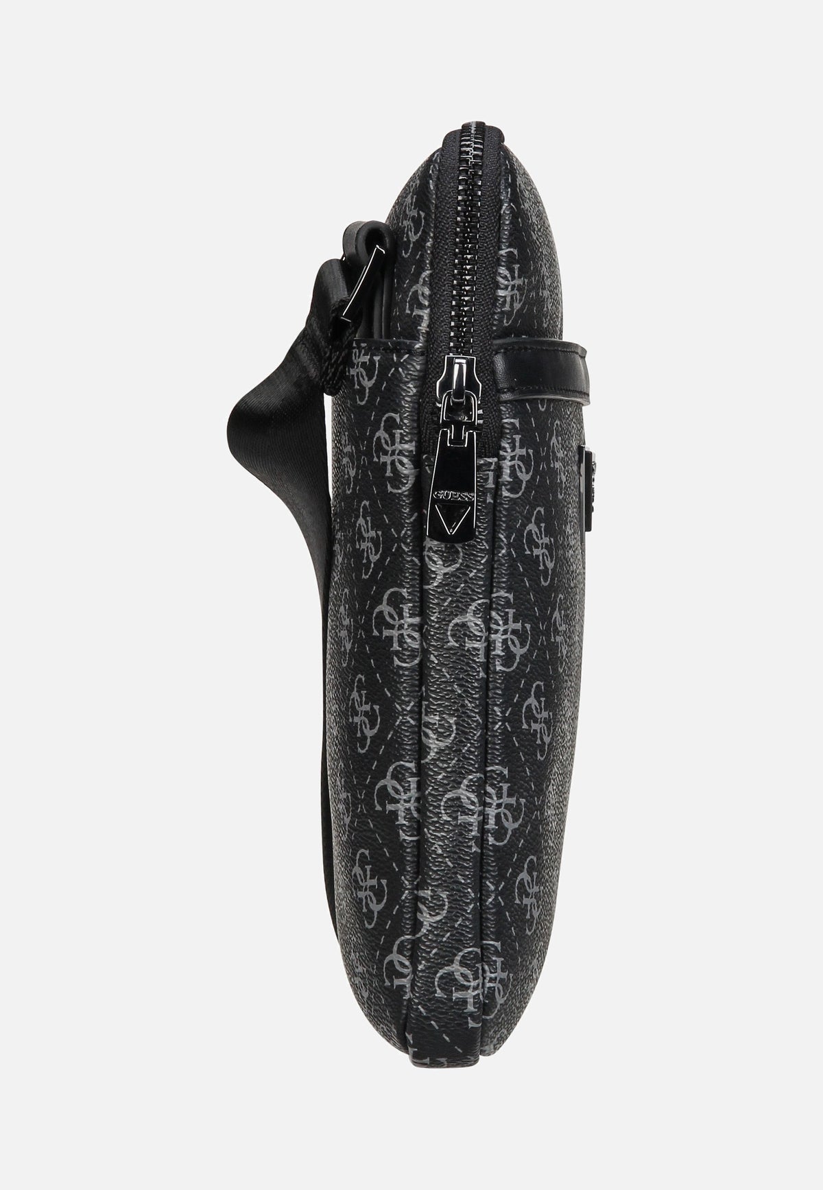 Guess Milano Eco Grain Double Flat Dark Black Crossbody Bag