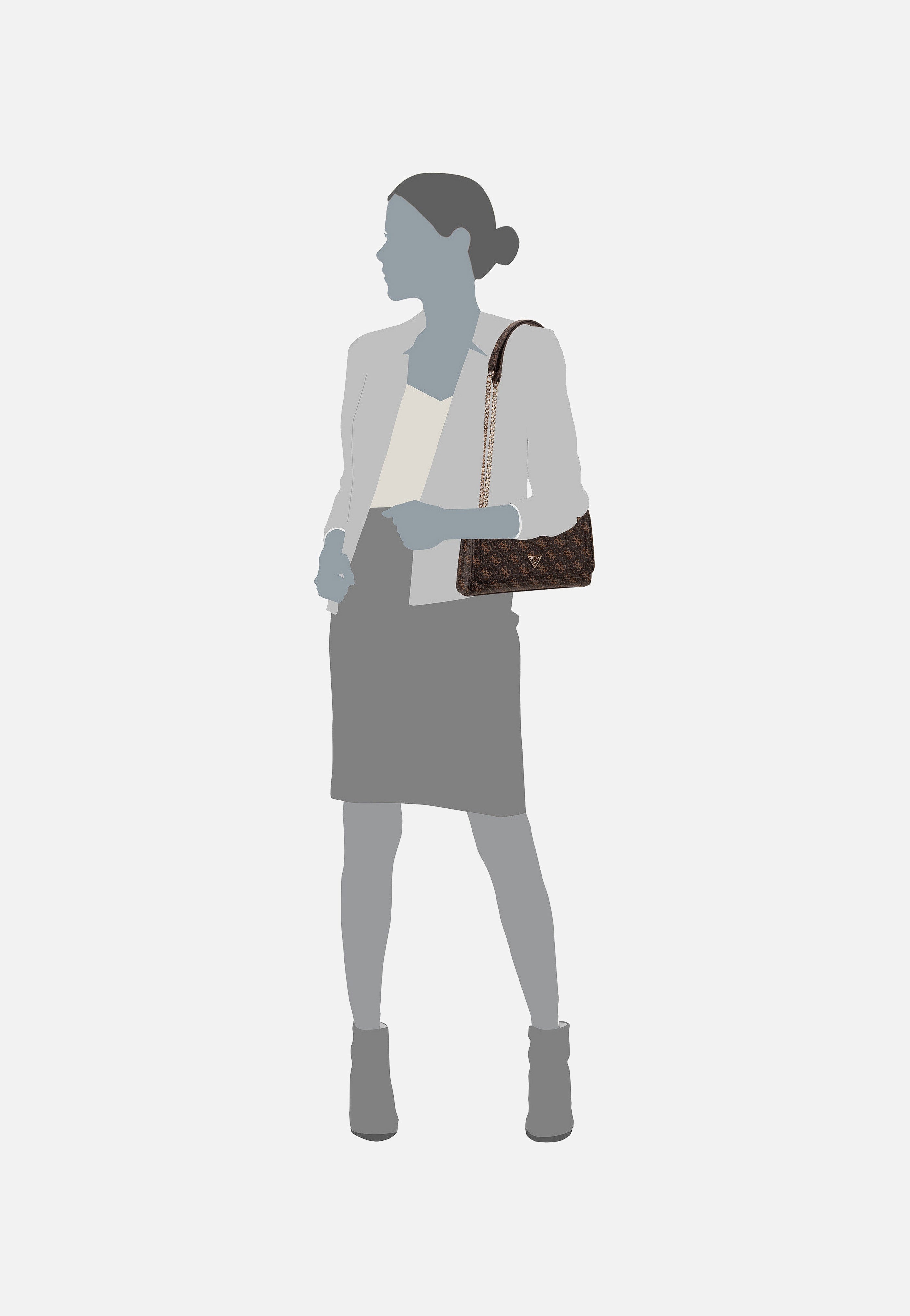 Guess - Noelle II Conv XBody Flap 72210 Logo Brown - Shoulder Bag | Women-Image