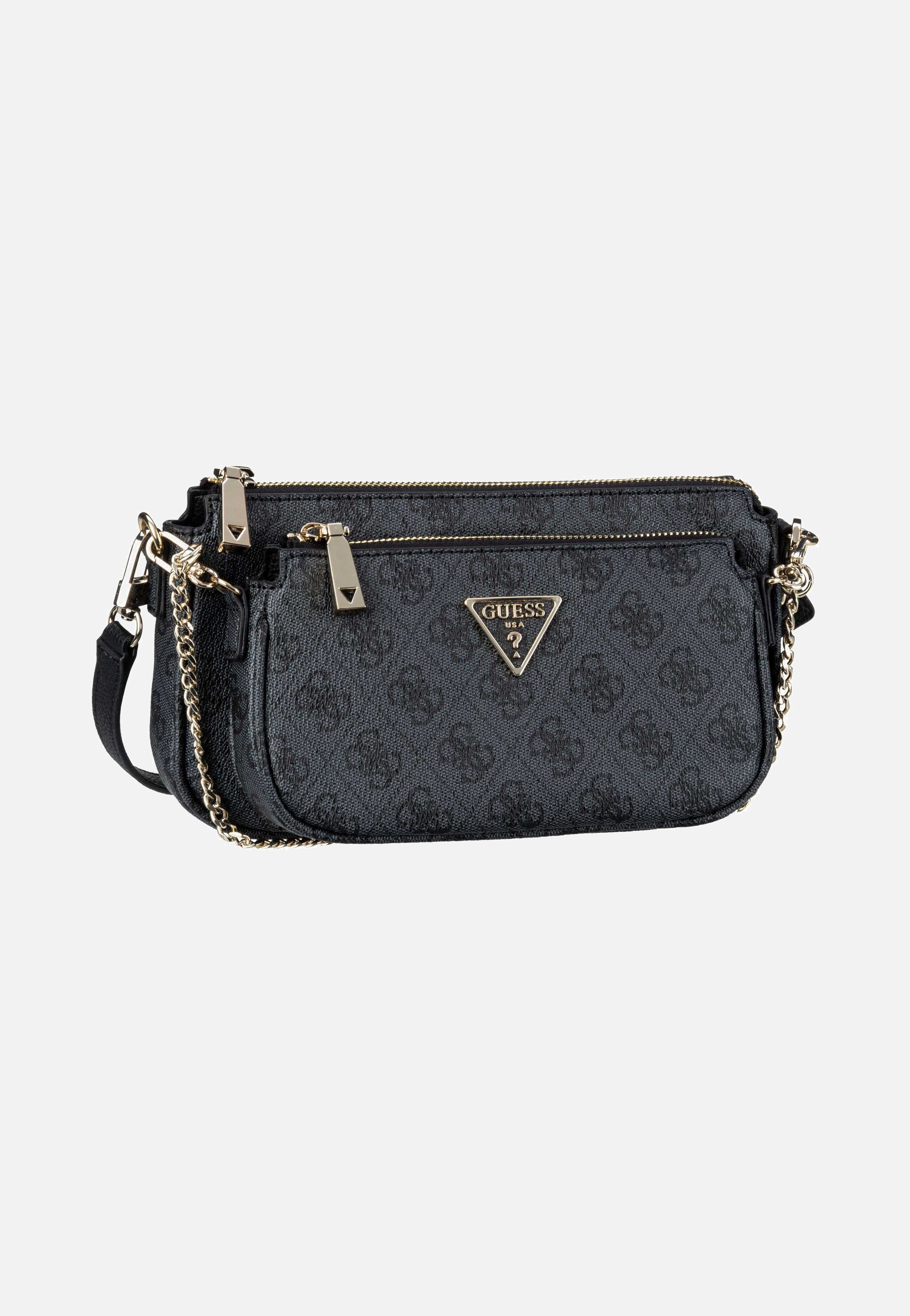 Guess Noelle II Double Pouch CB 72710 Logo Coal Umhängetasche