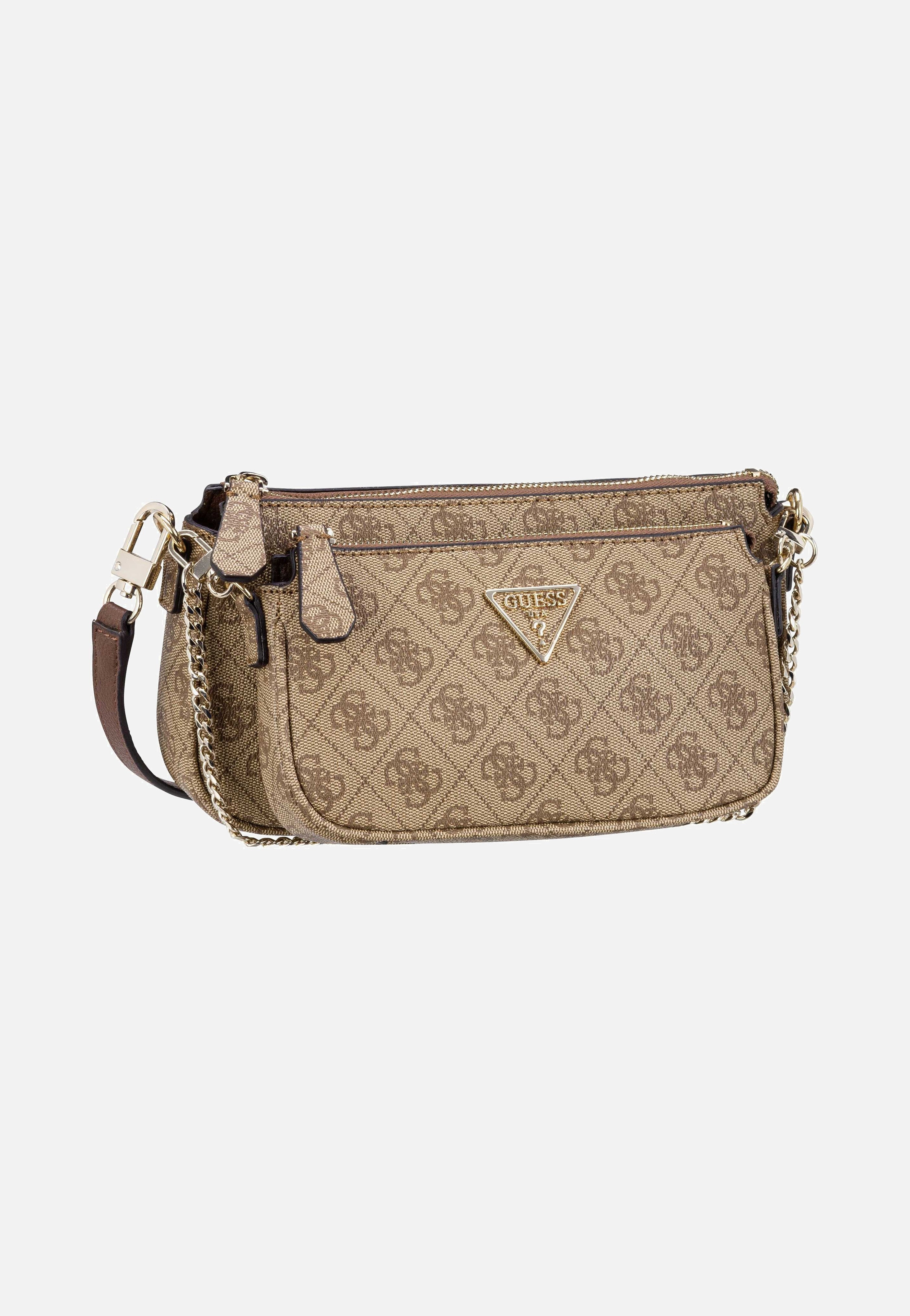 Guess - Noelle II Double Pouch CB 72710 Logo Latte/Brown - Crossbody Bag | Women-Image