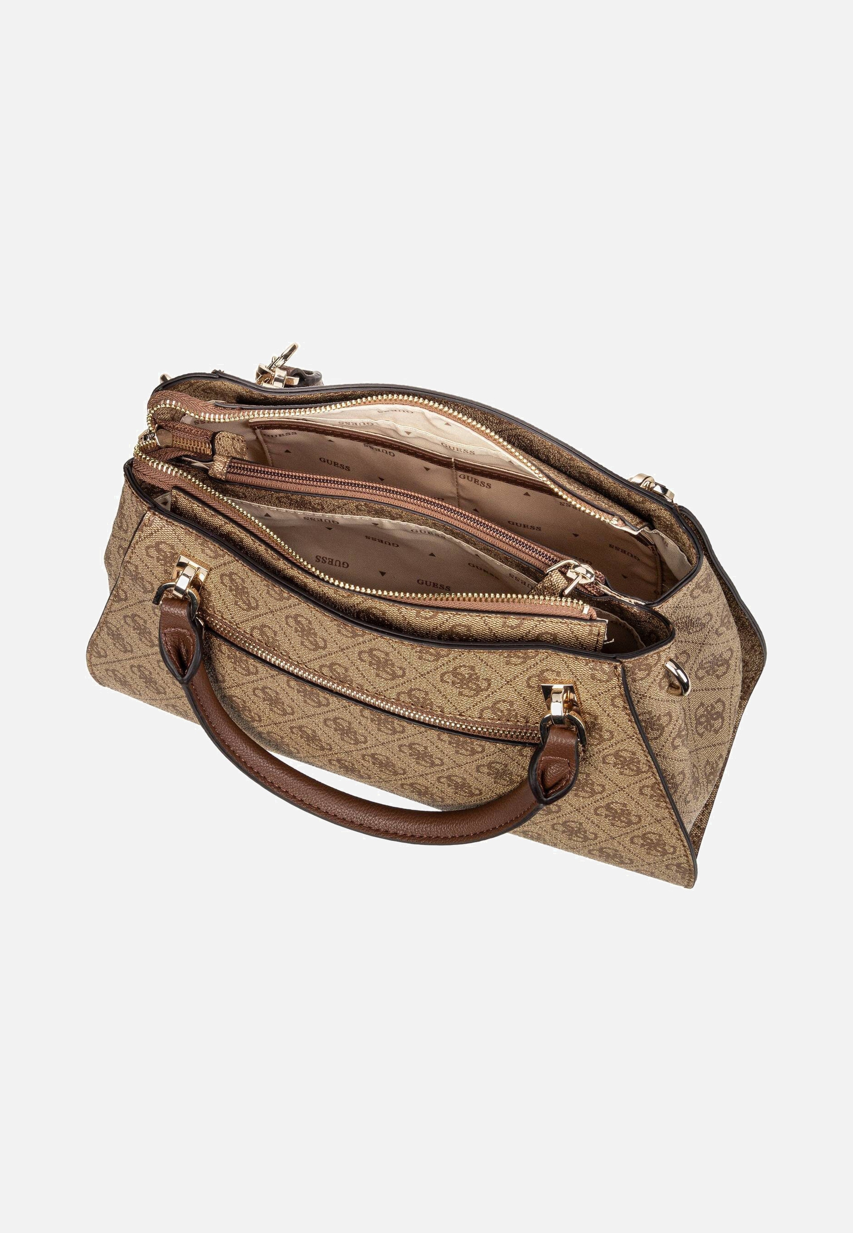 Guess - Noelle II Luxury SAT 72070 Logo Latte/Brown - Handle Bag | Women-Image