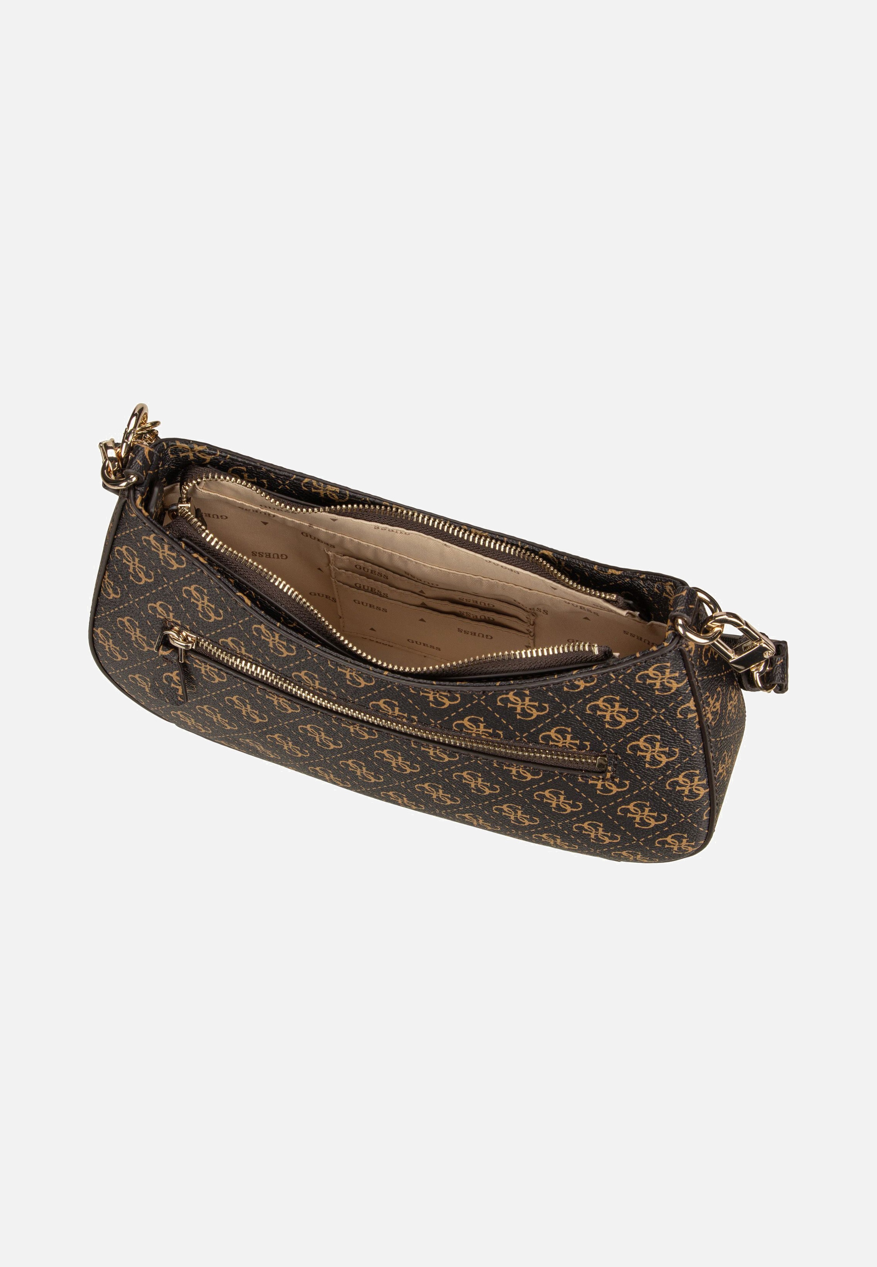 Guess - Noelle II Top Zip SHB 72180 Logo Brown - Evening Bag | Women-Image