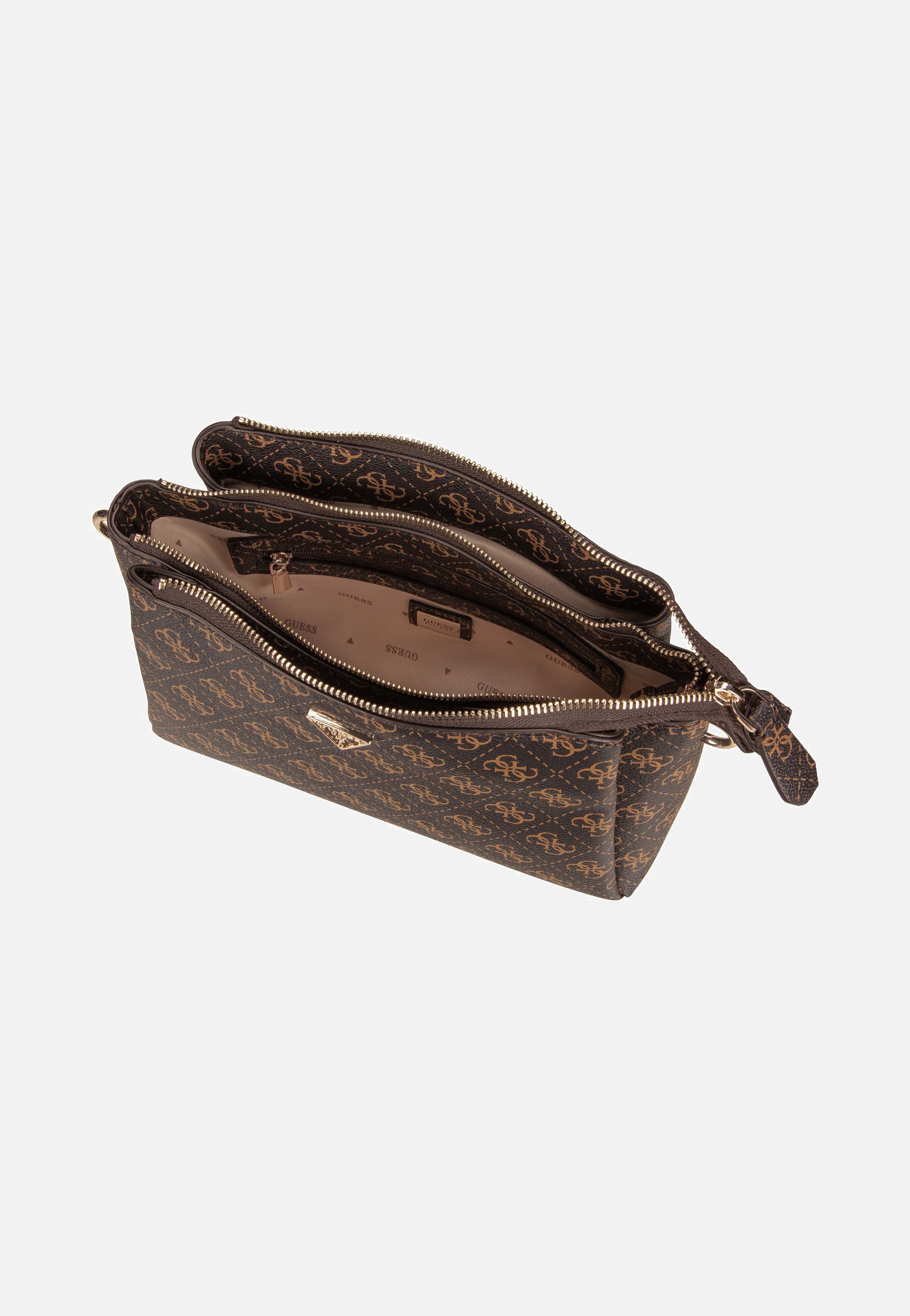 Guess - Noelle II Tri Comp CB 72120 Logo Brown - Crossbody Bag | Women-Image