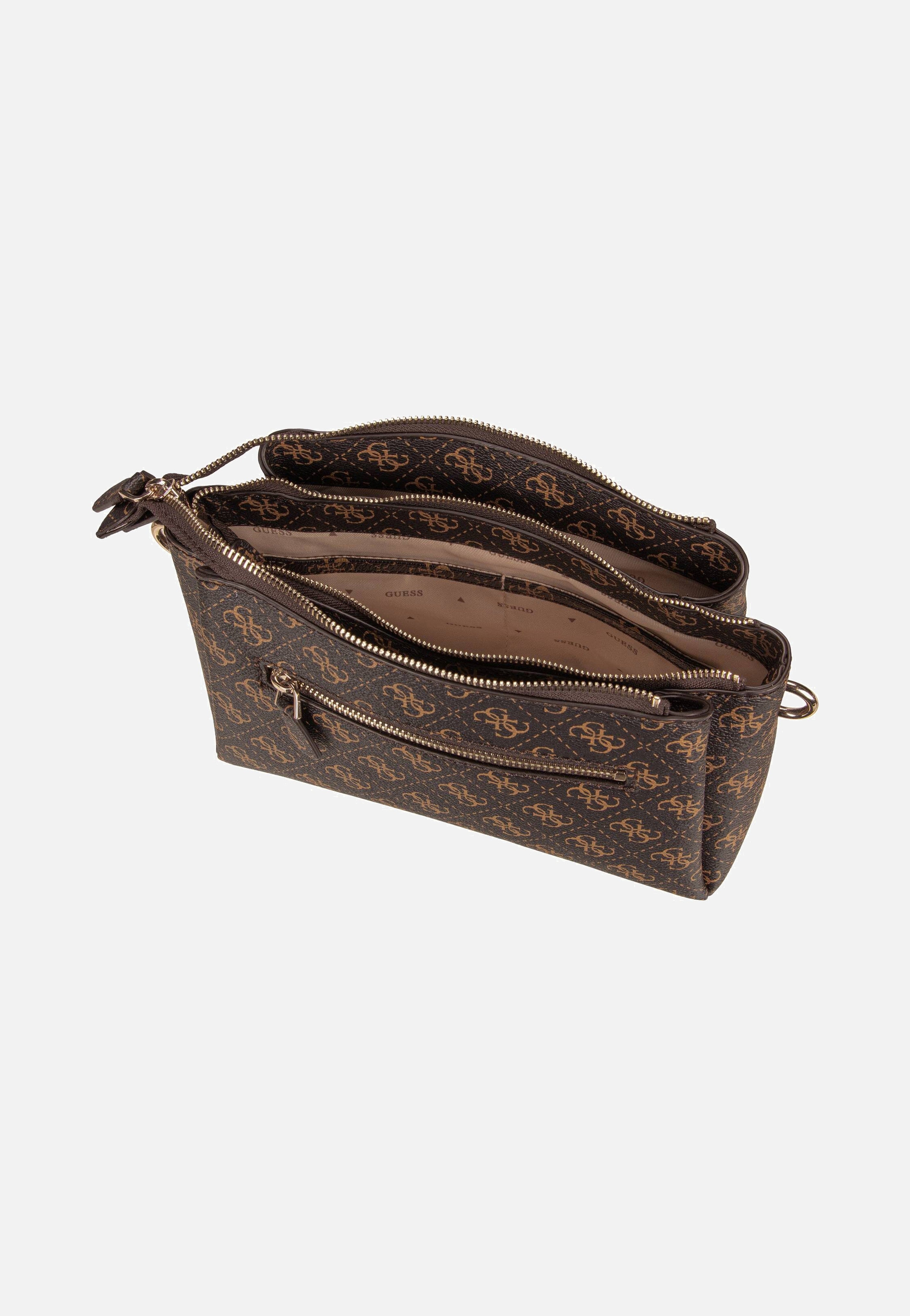 Guess - Noelle II Tri Comp CB 72120 Logo Brown - Crossbody Bag | Women-Image