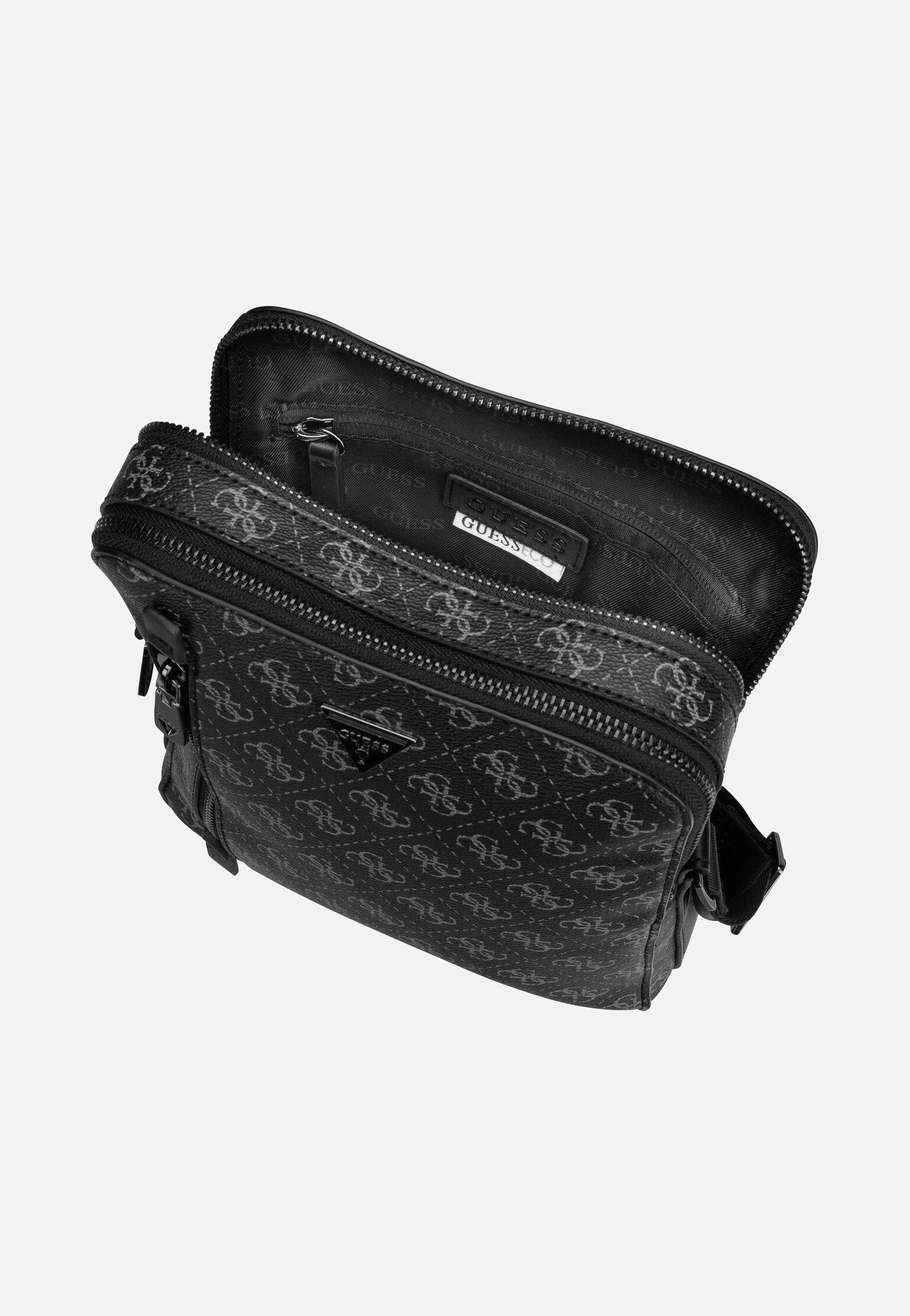 Guess - Torino 4G Eco Double Zip Dark Black - Crossbody Bag | Men-Image