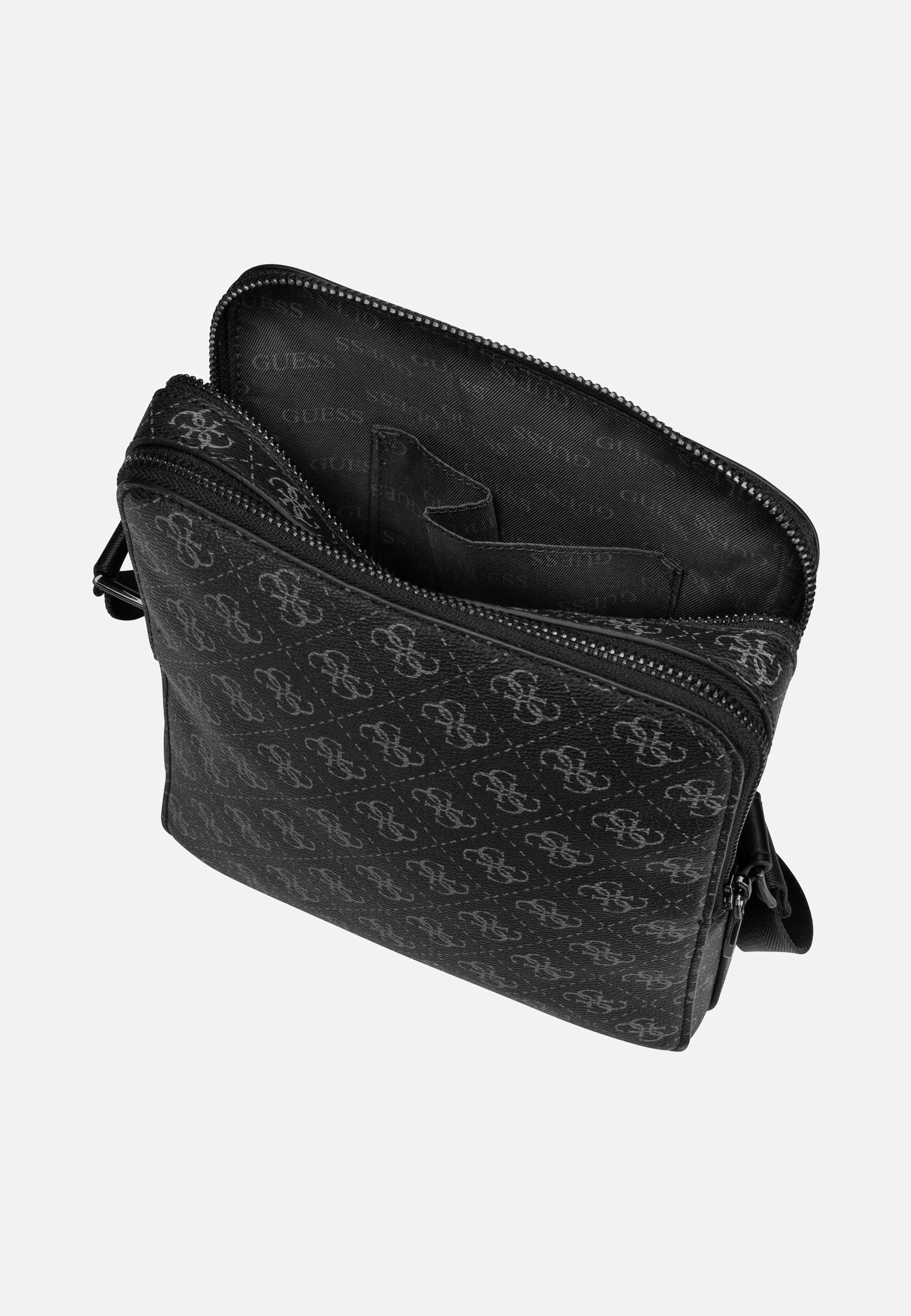 Guess - Torino 4G Eco Double Zip Dark Black - Crossbody Bag | Men-Image