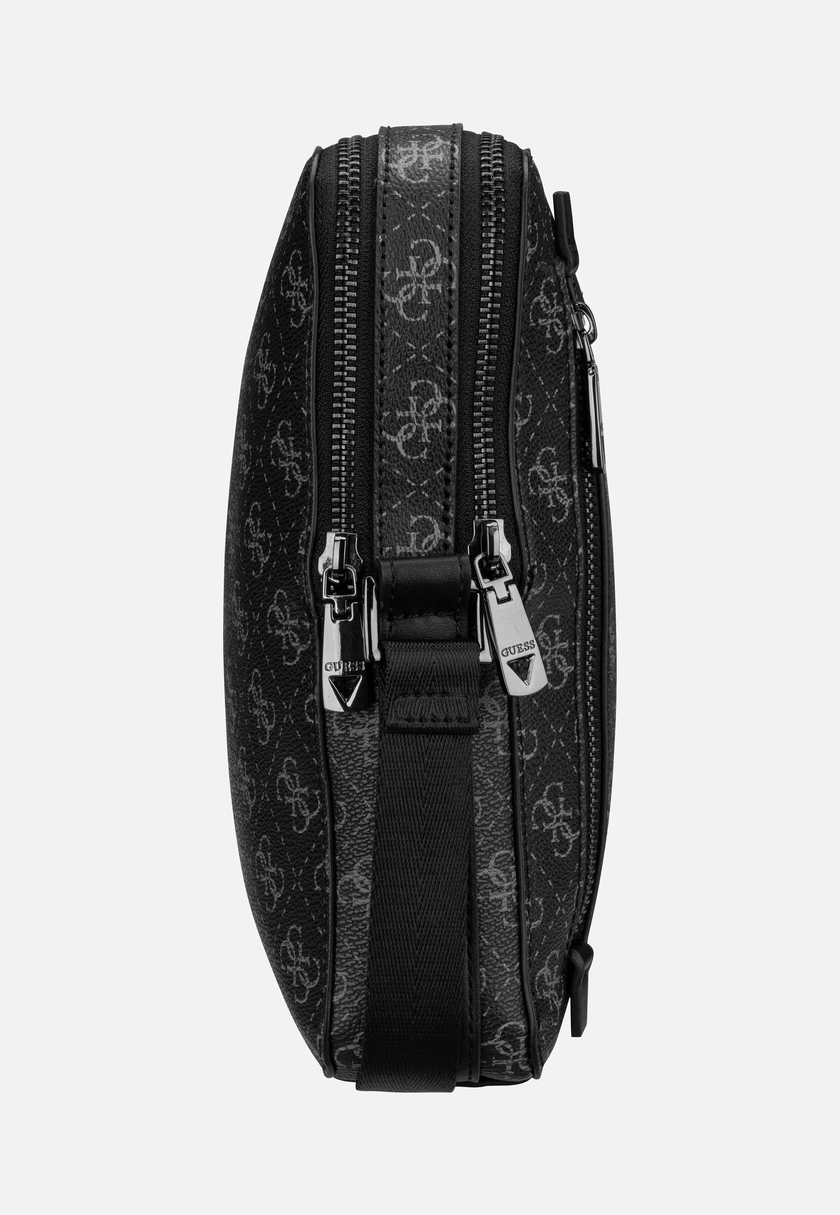 Guess - Torino 4G Eco Double Zip Dark Black - Crossbody Bag | Men-Image