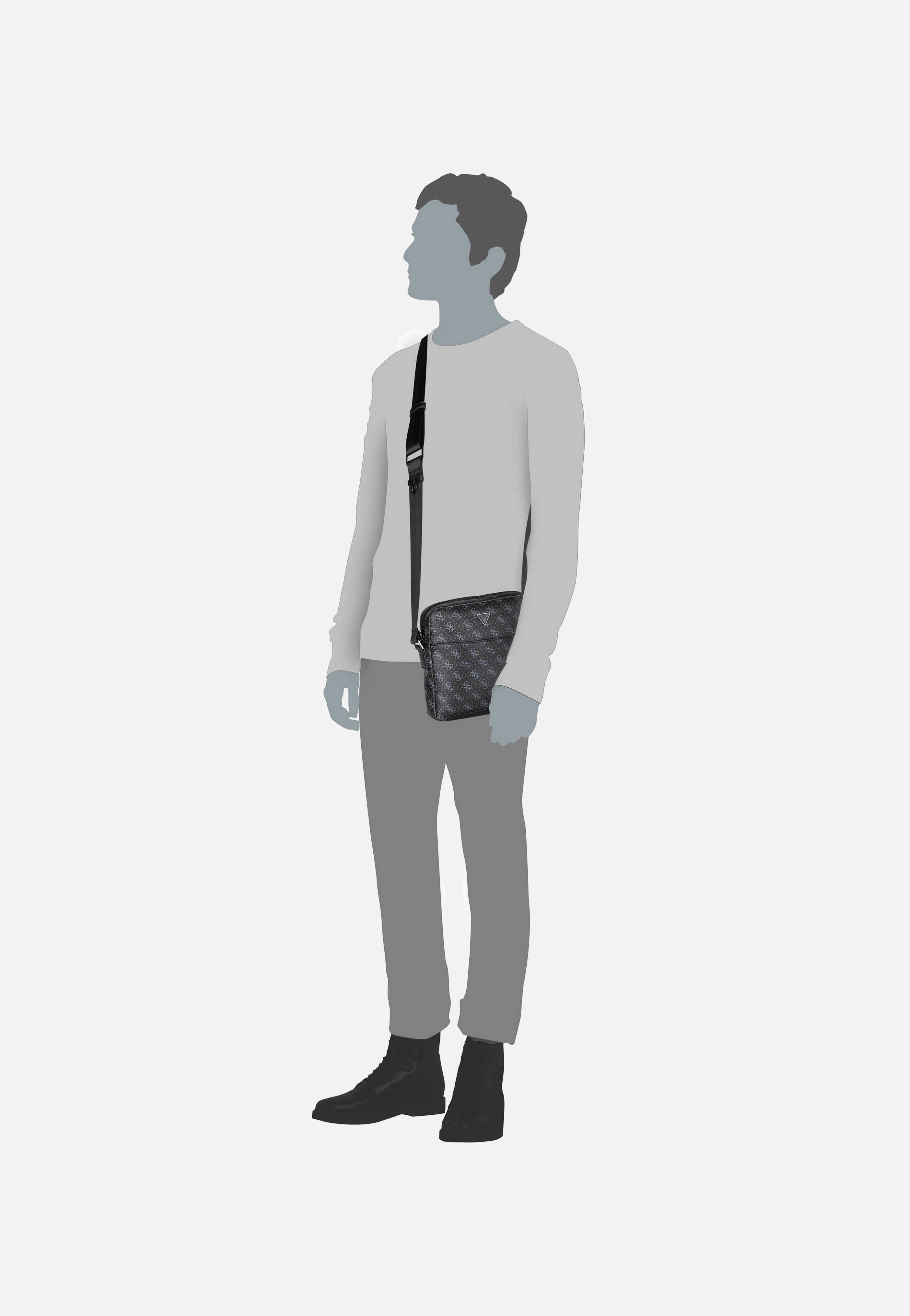 Guess - Torino 4G Eco Flat Dark Black - Crossbody Bag | Men-Image
