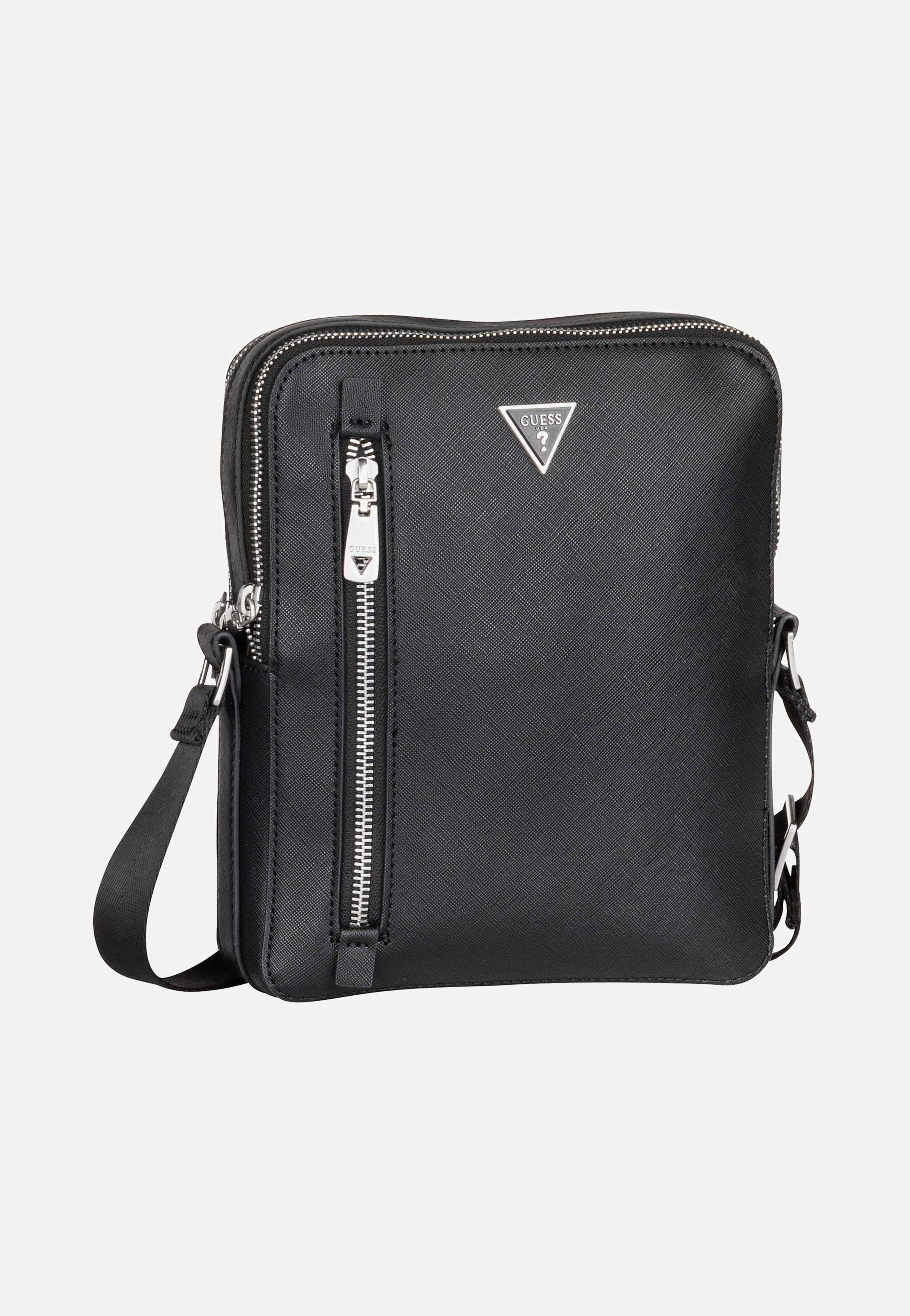 Guess - Torino Saffiano Eco Double Zip Black - Crossbody Bag | Men-Image