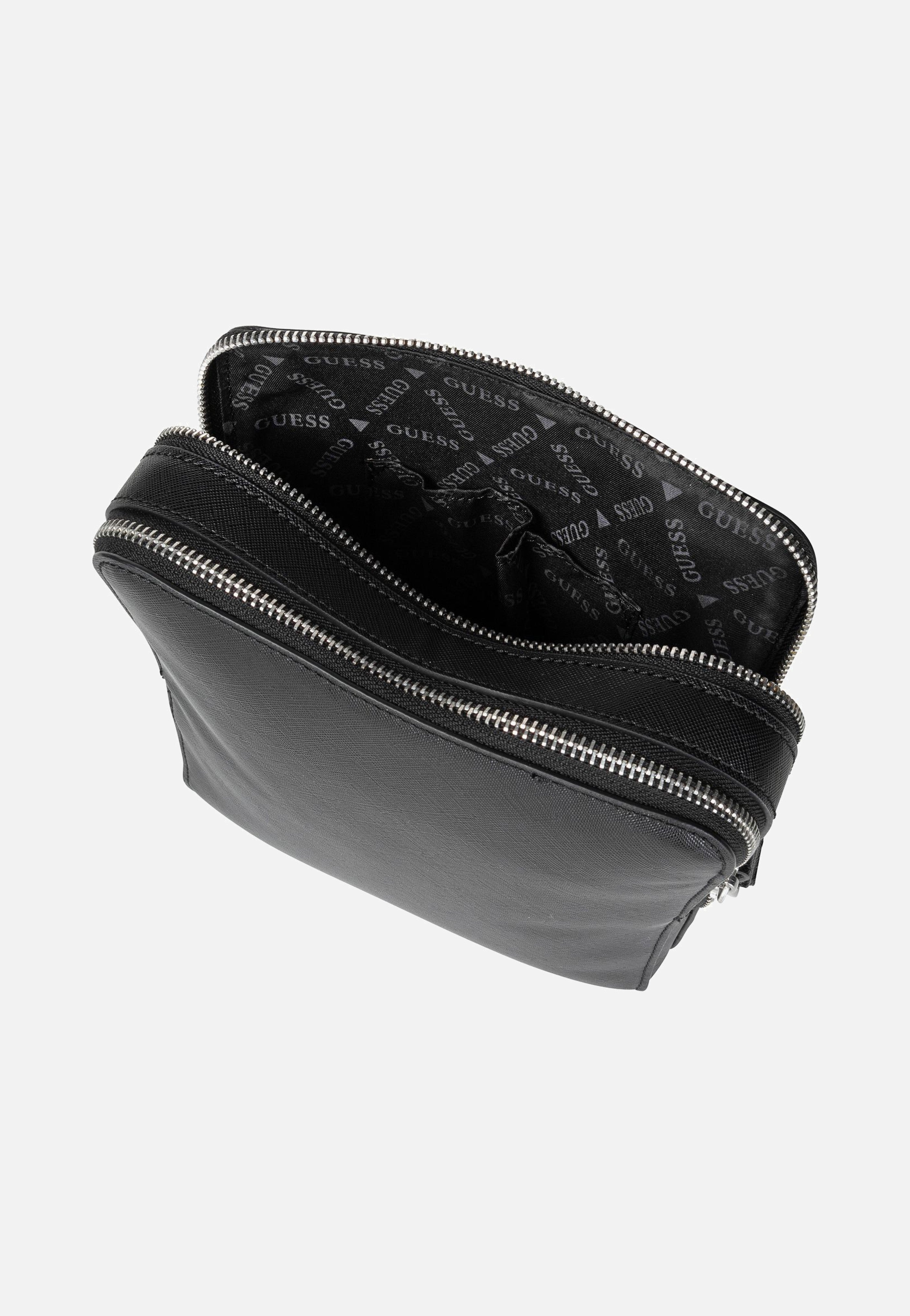 Guess - Torino Saffiano Eco Double Zip Black - Crossbody Bag | Men-Image