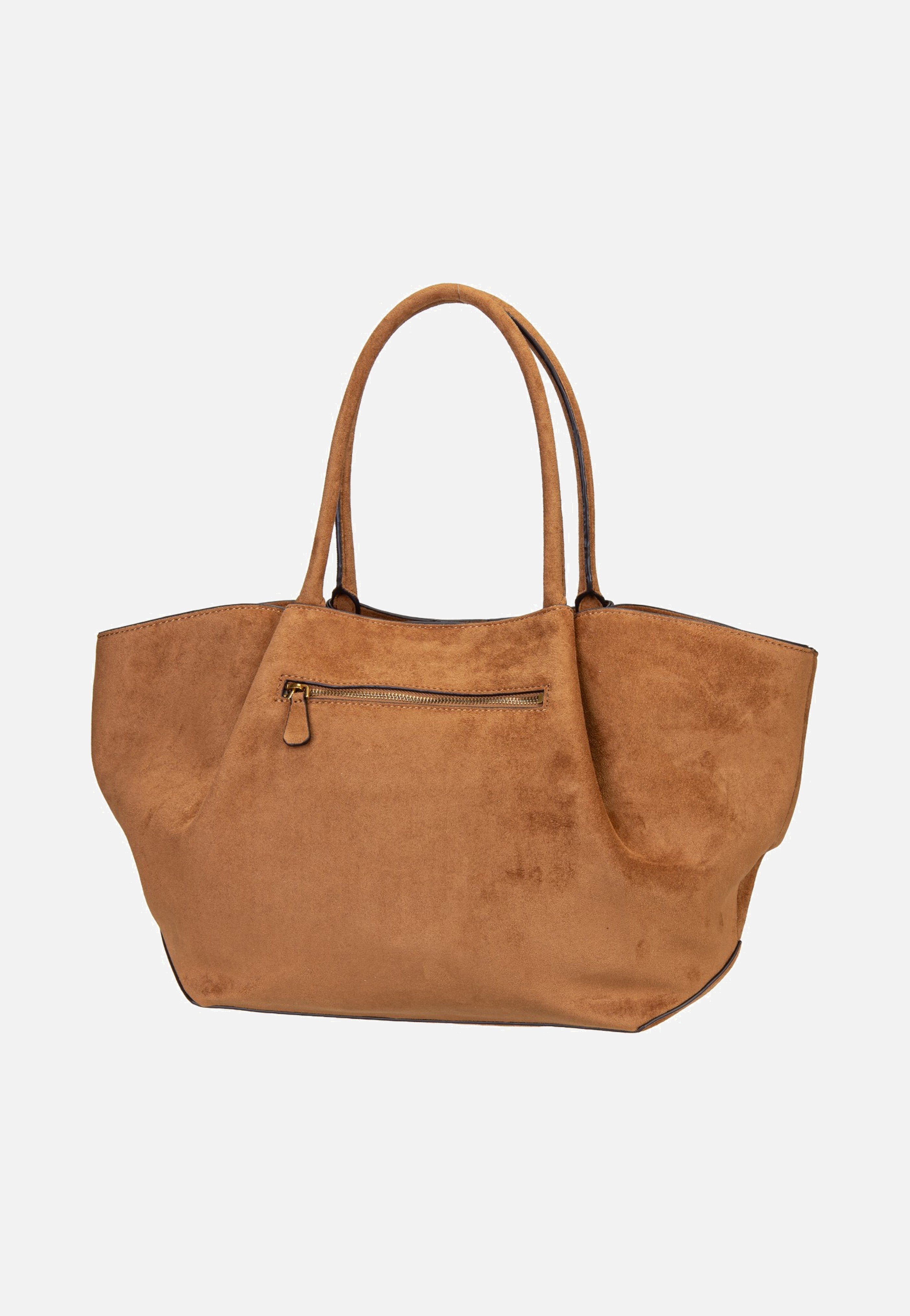 Guess Allegra Girlfriend Suede 37230 Cognac Tote Bag