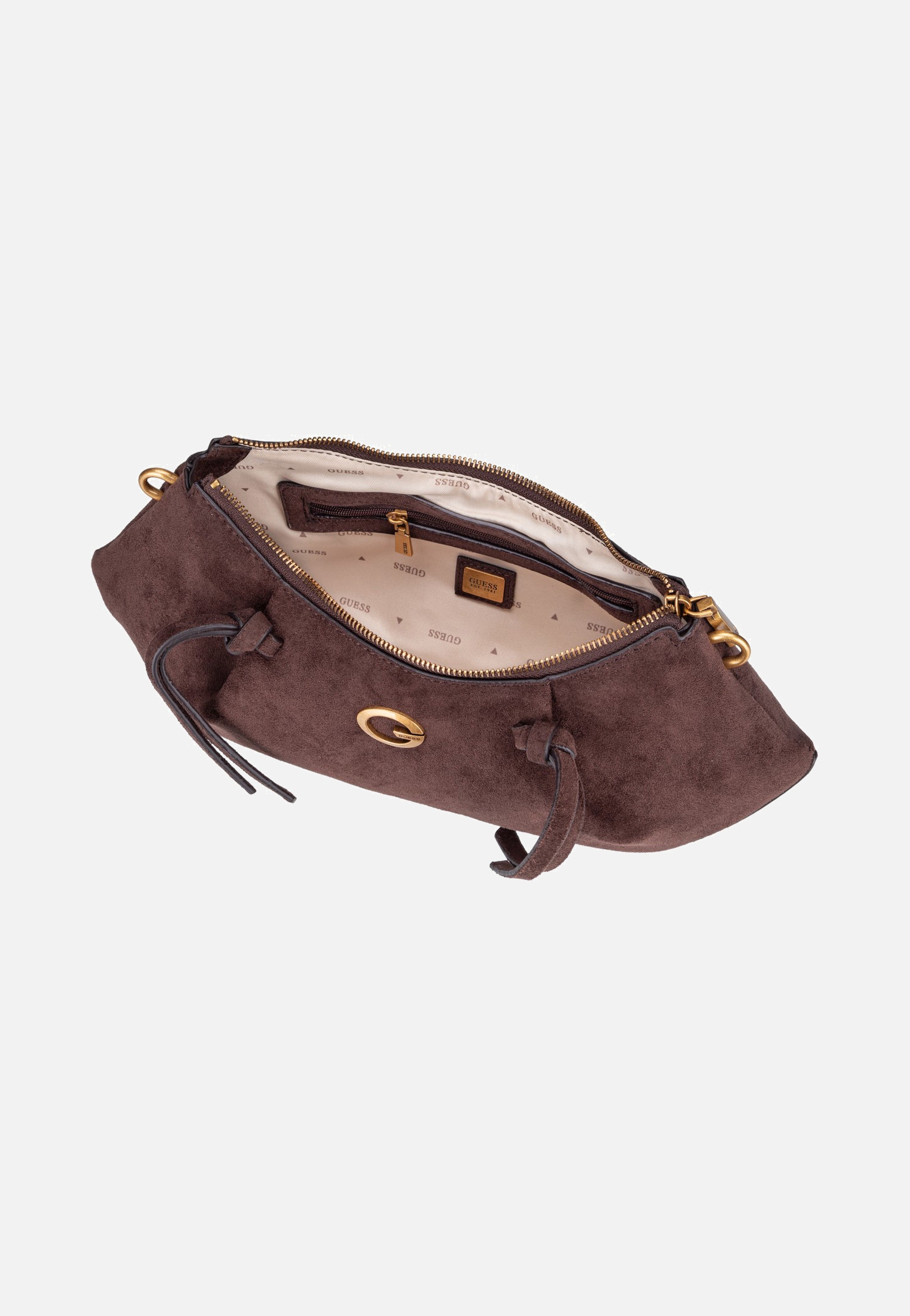 Guess Allegra Shoulder Suede 37180 Espresso Schultertasche
