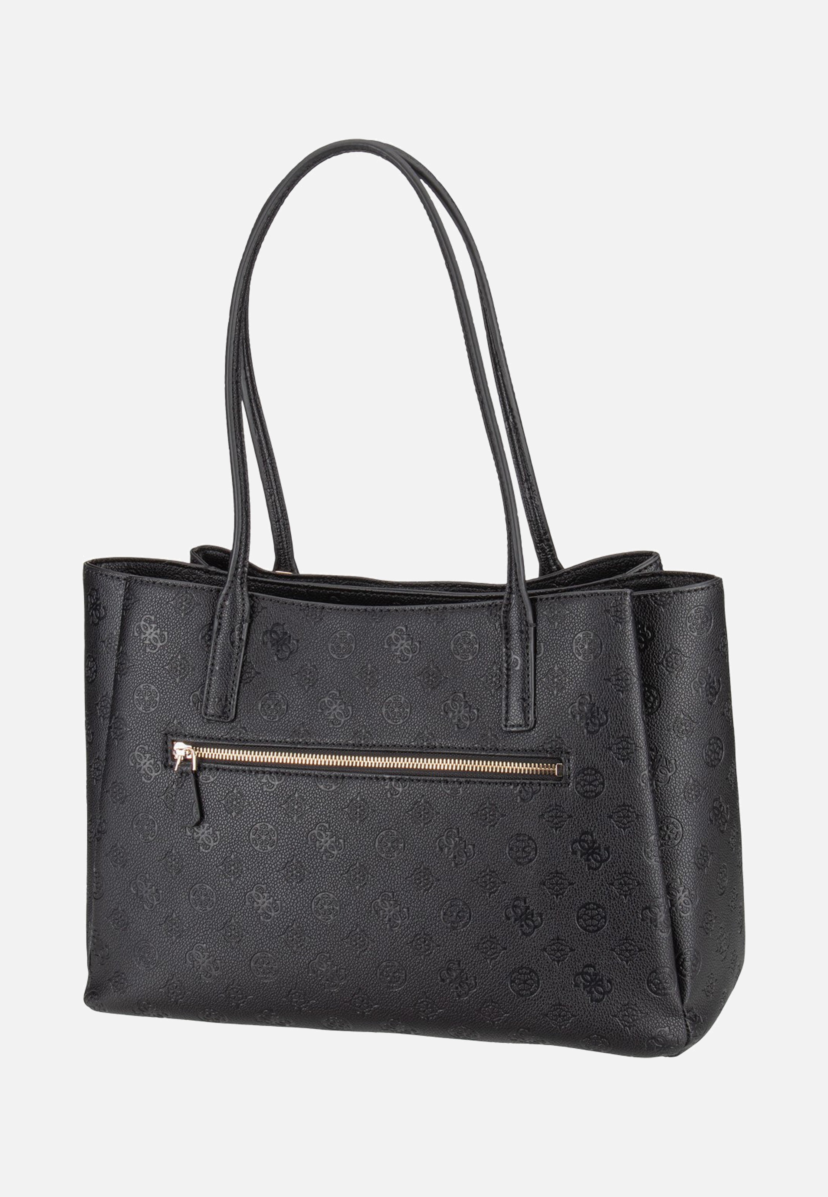 Guess Anise Multi Comp Tote Black Logo Shopper