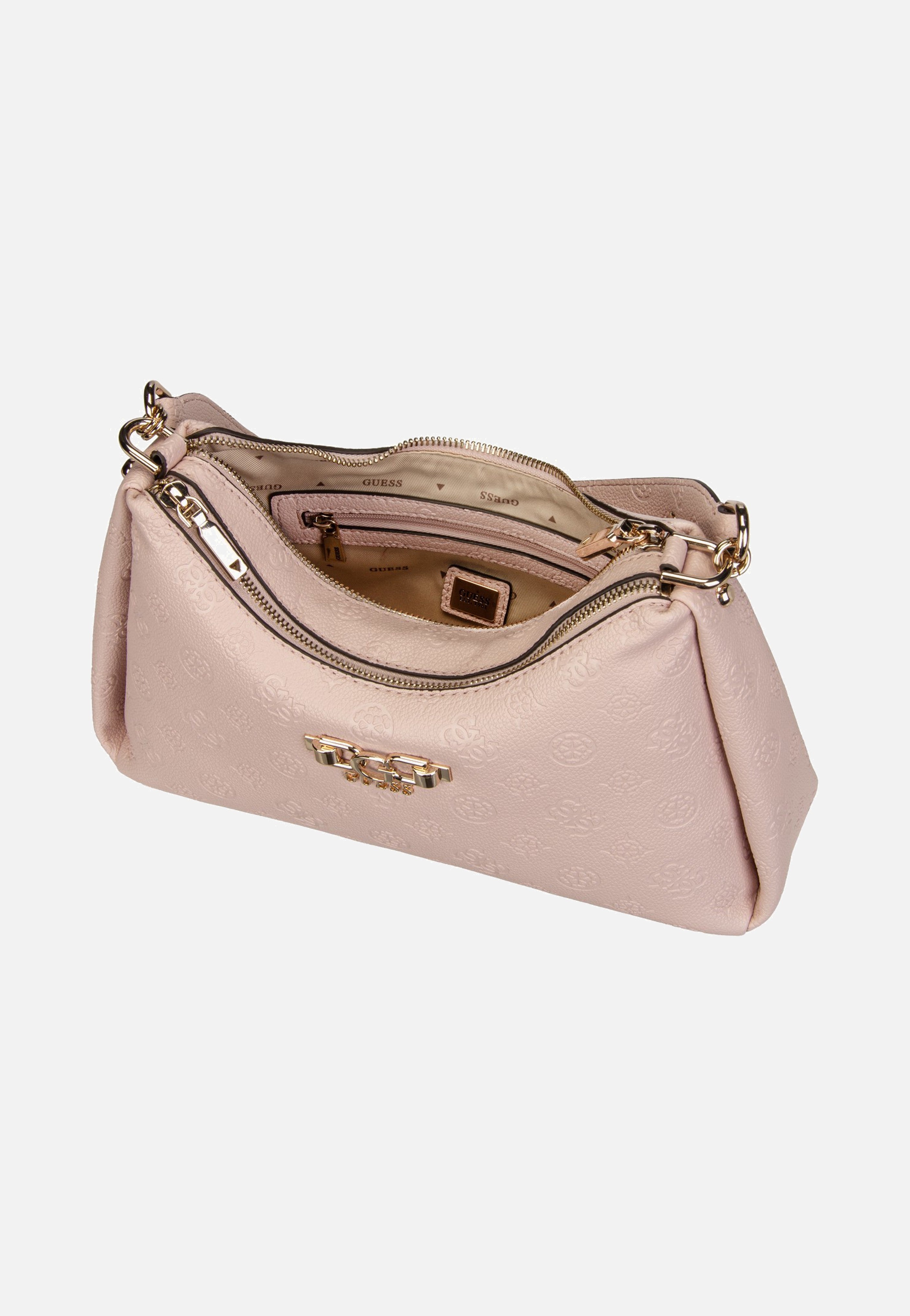 Guess Anise Double Zip 16180 Light Rose Logo Schultertasche