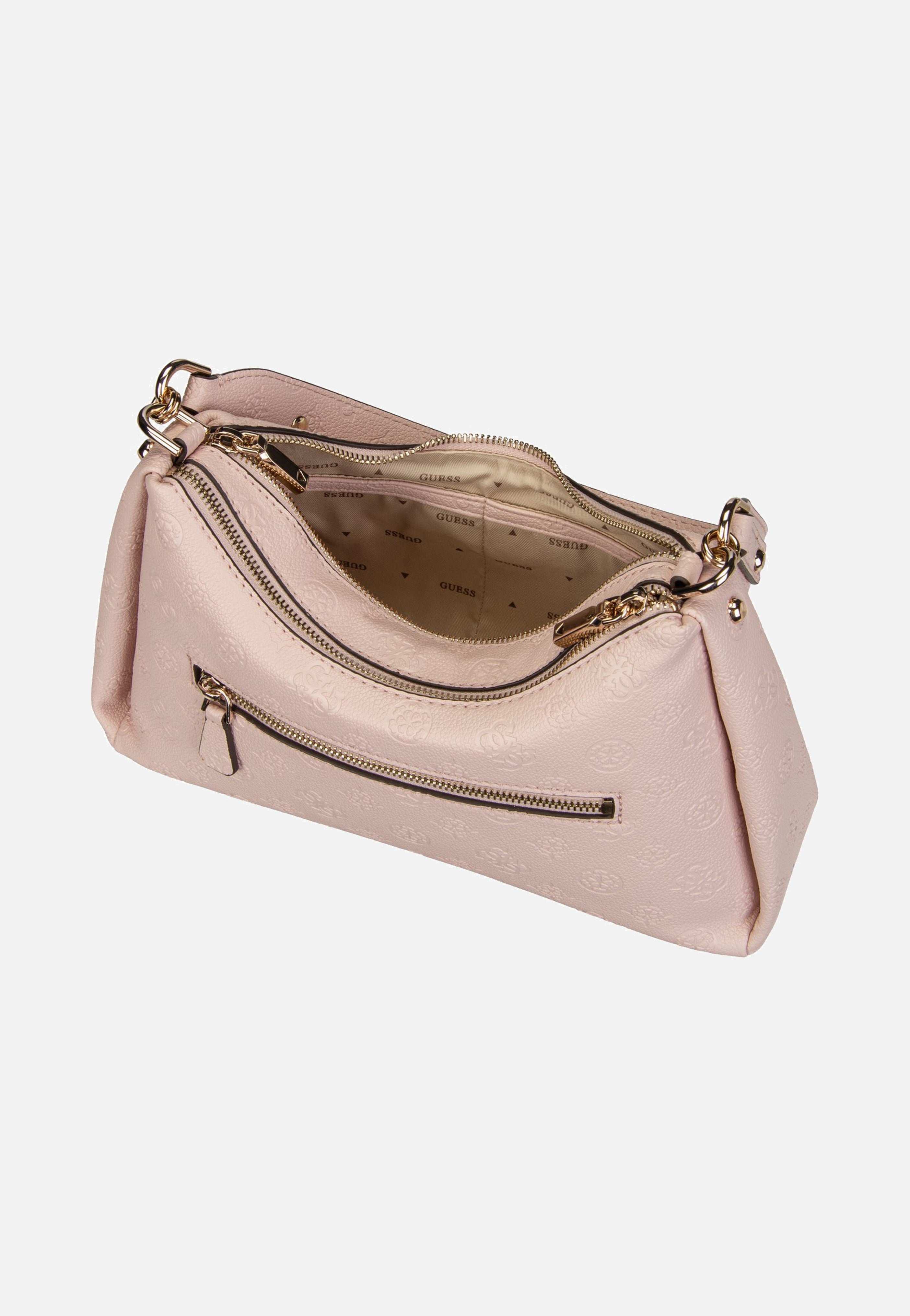 Guess Anise Double Zip 16180 Light Rose Logo Schultertasche