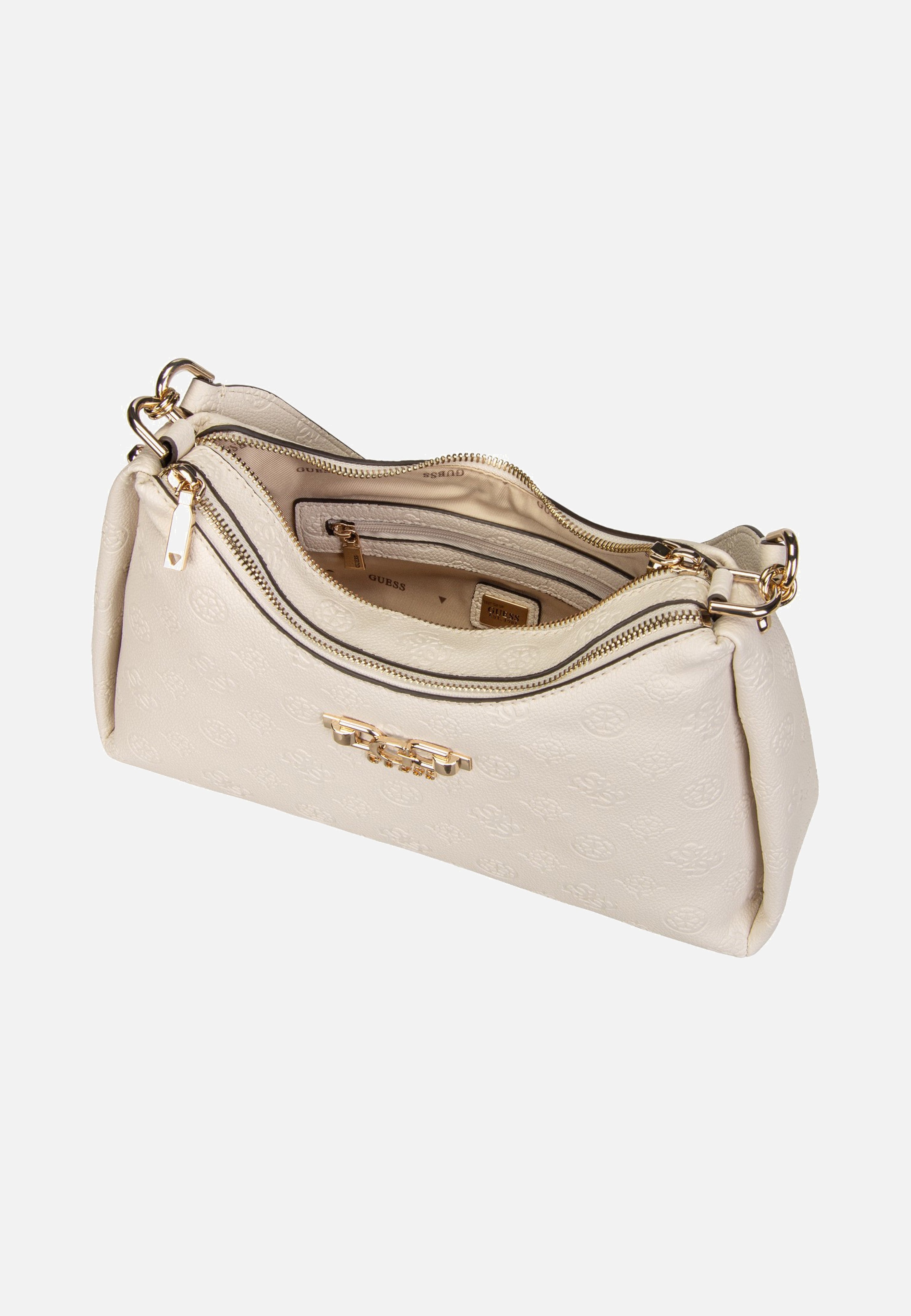 Guess Anise Double Zip 16180 Stone Logo Schultertasche