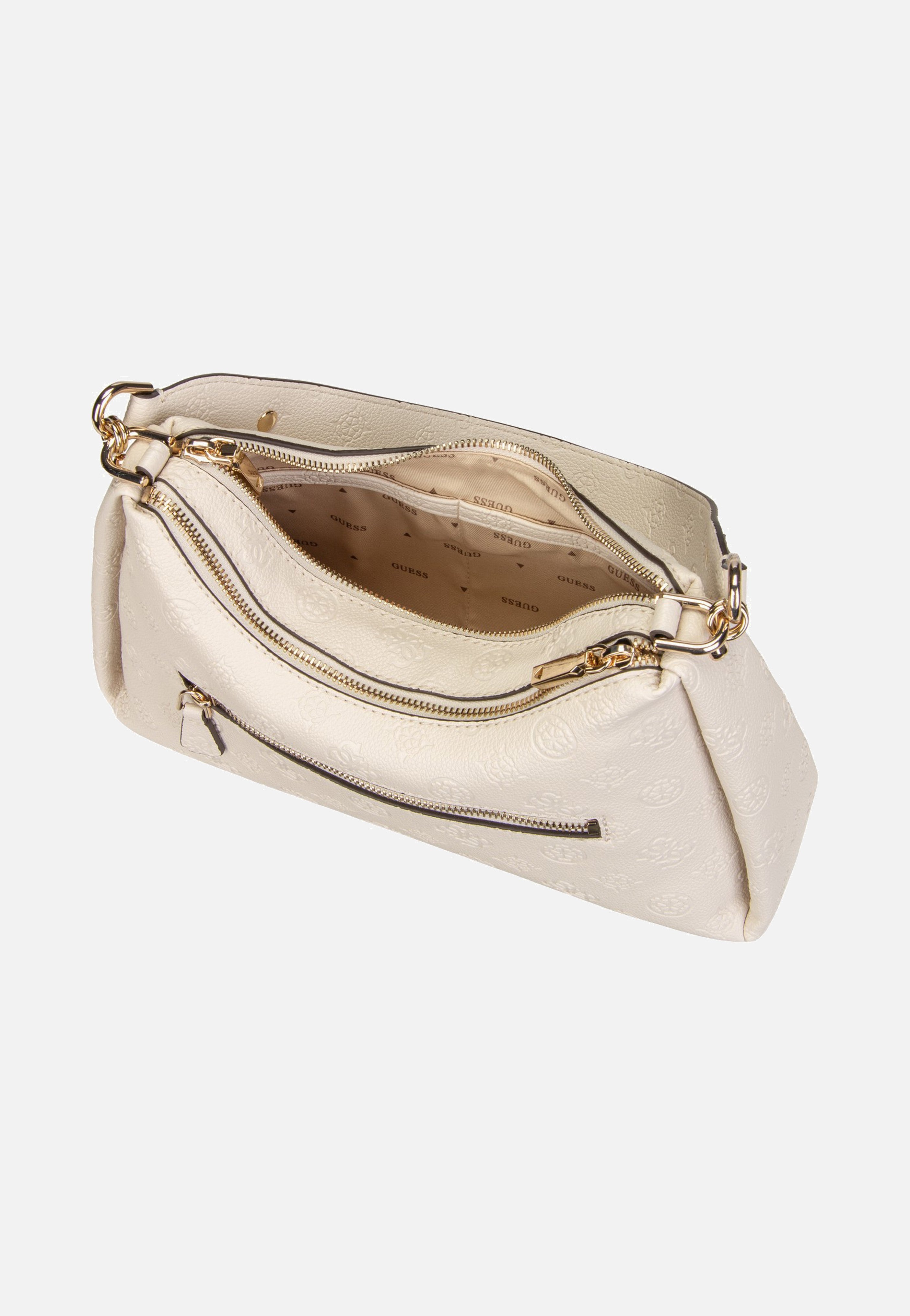 Guess Anise Double Zip 16180 Stone Logo Schultertasche