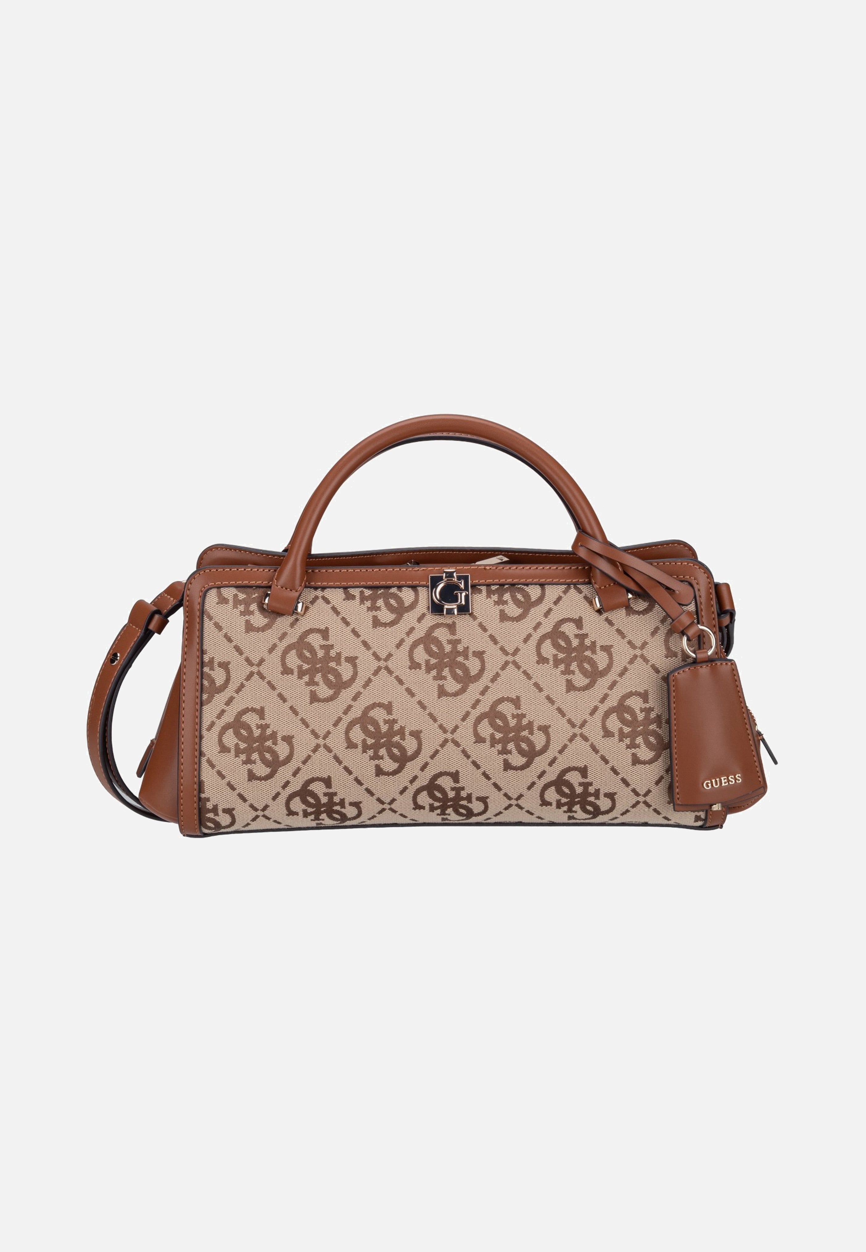 Guess Audrey Logo Small Girlfriend 55060 Latte Logo Handle Bag