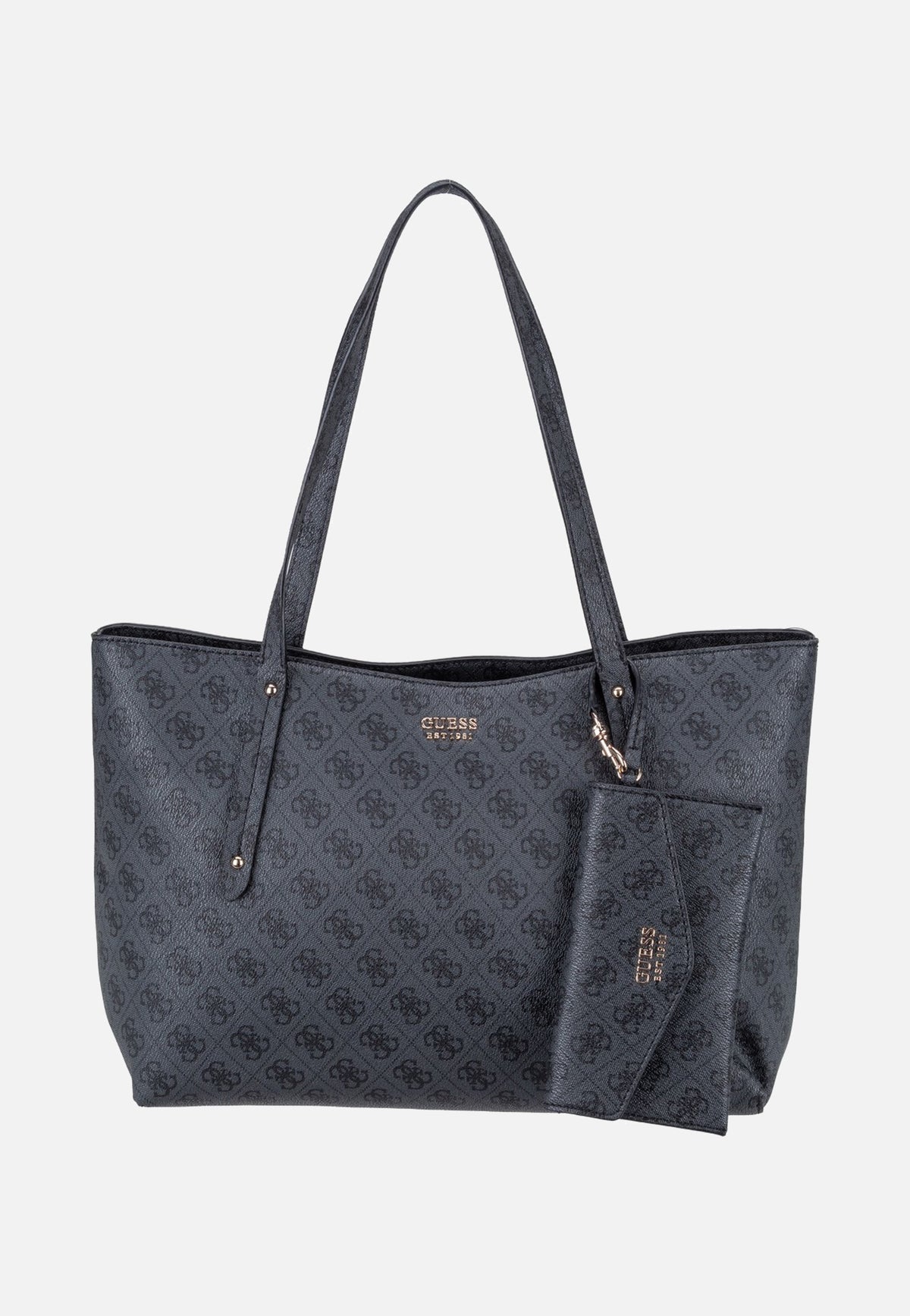 Guess Brenton Top Zip Logo 48240 Coal Logo Shopper