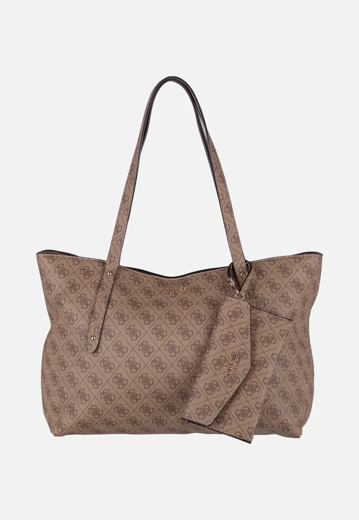 Guess Brenton Top Zip Logo 48240 Latte Logo Shopper
