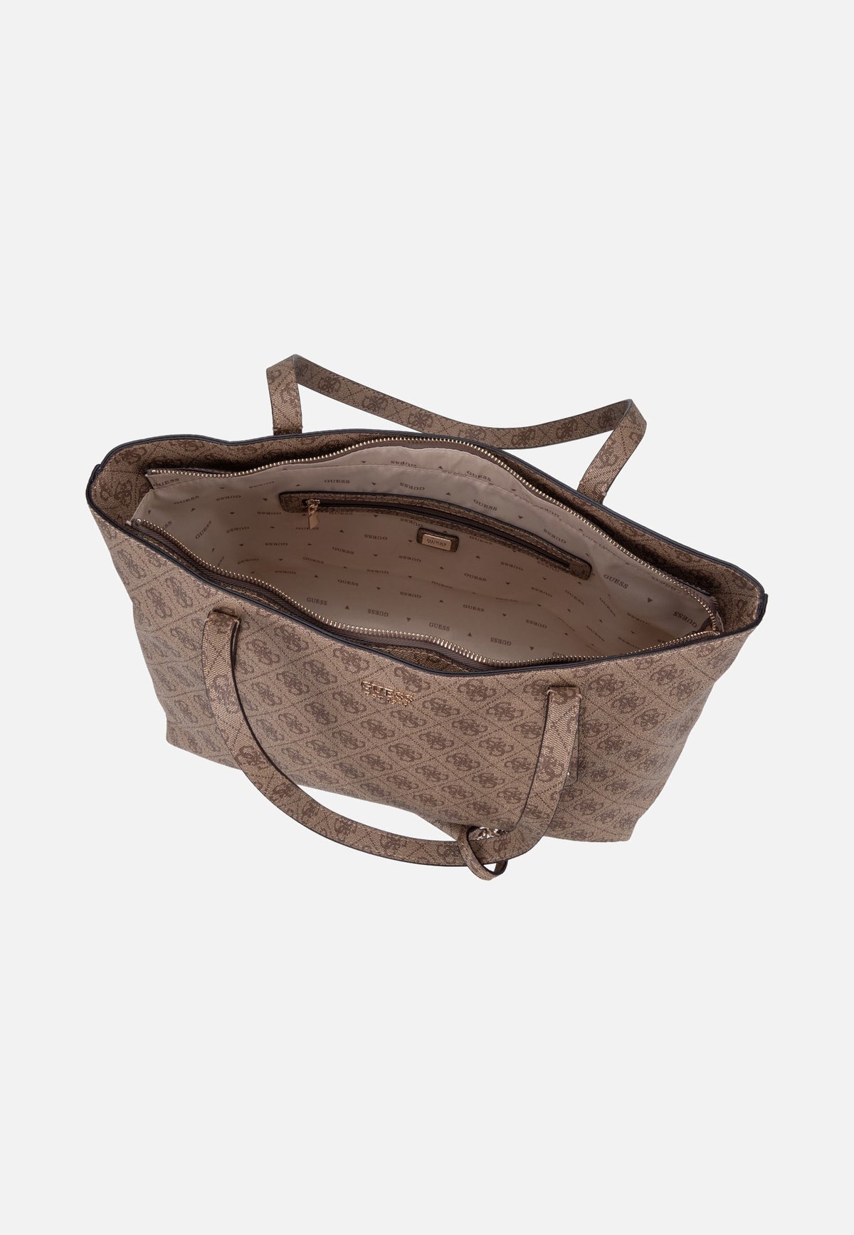 Guess Brenton Top Zip Logo 48240 Latte Logo Shopper