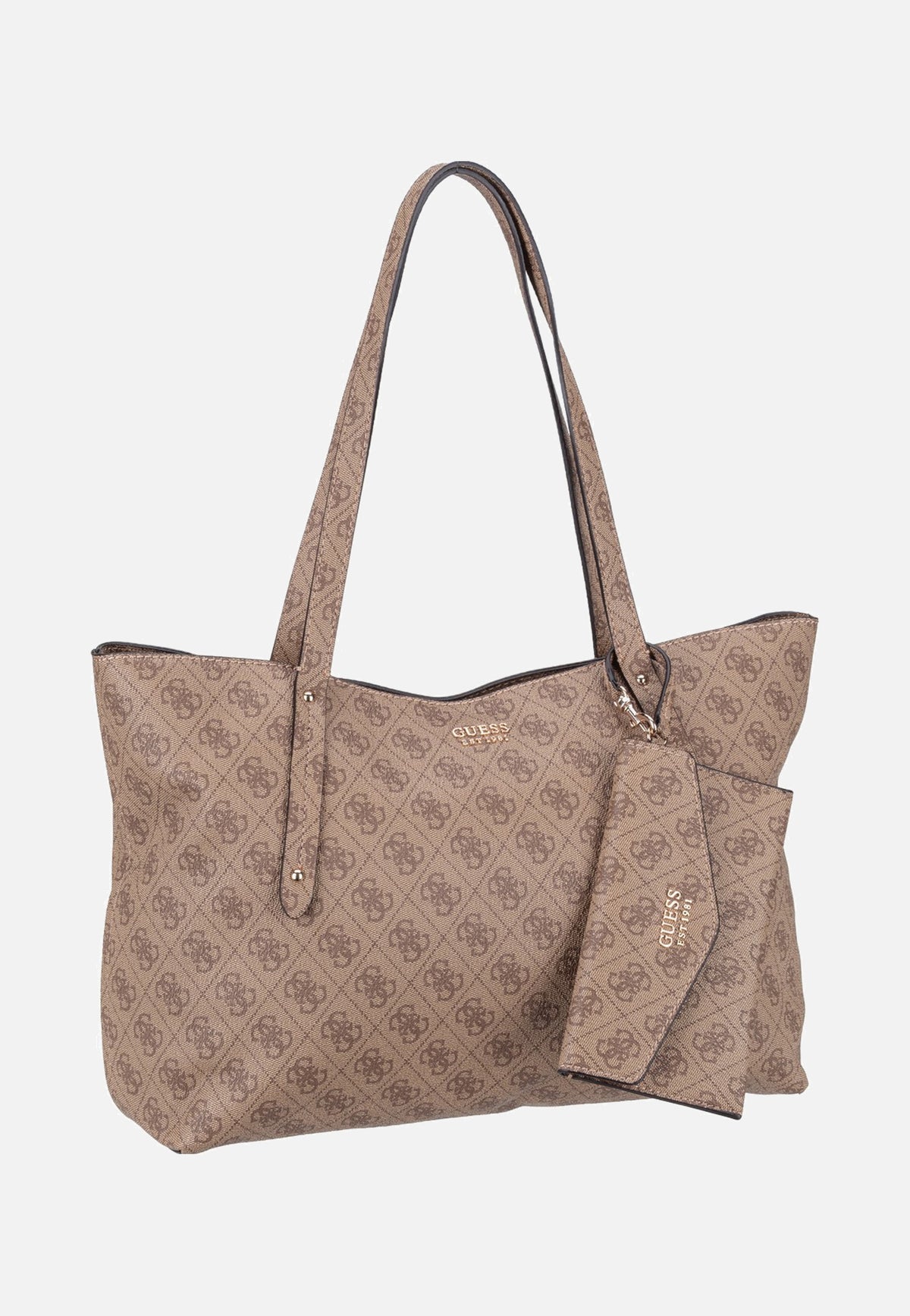 Guess Brenton Top Zip Logo 48240 Latte Logo Shopper