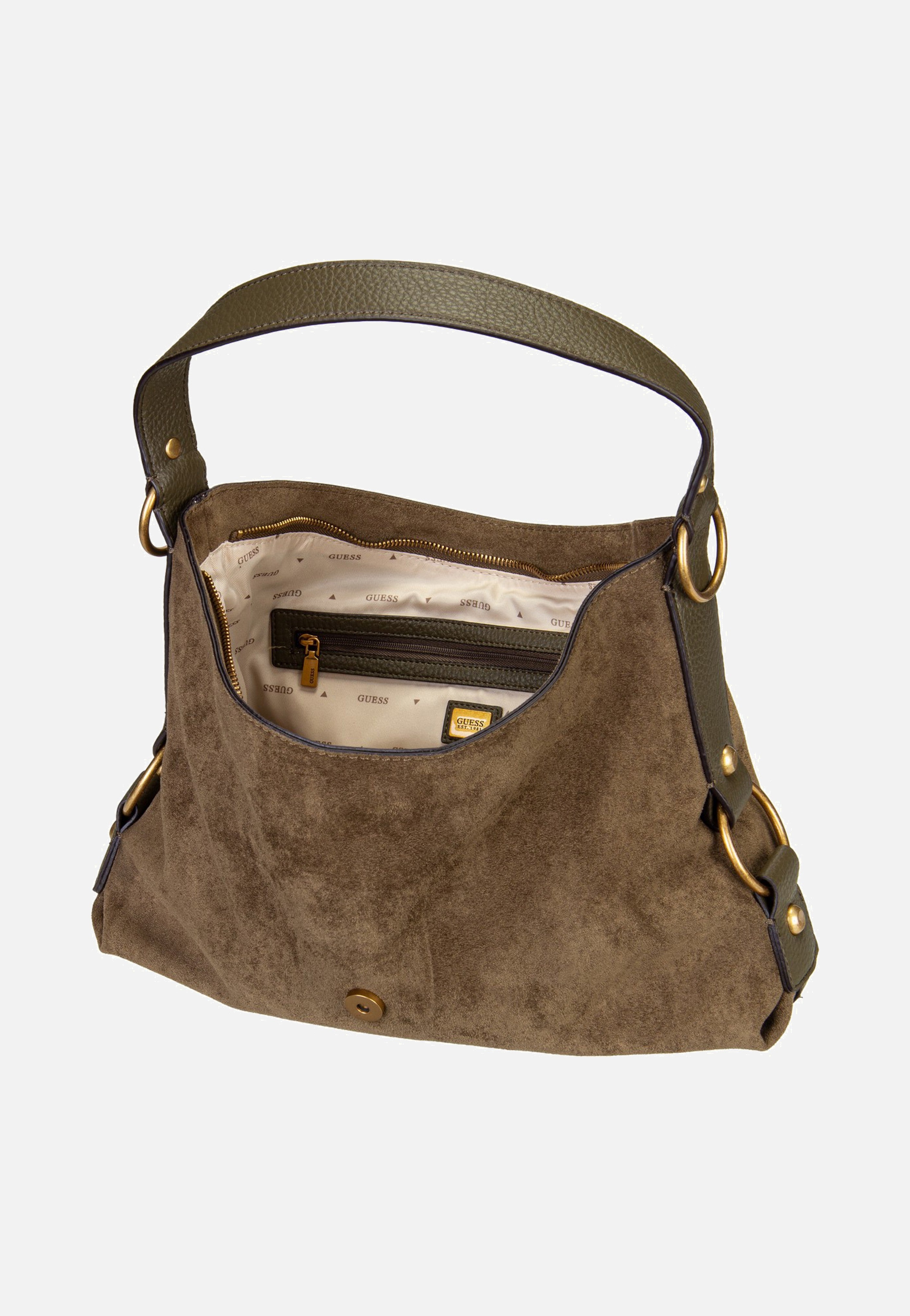 Guess Camden Shoulder Suede 8180 Olive Schultertasche
