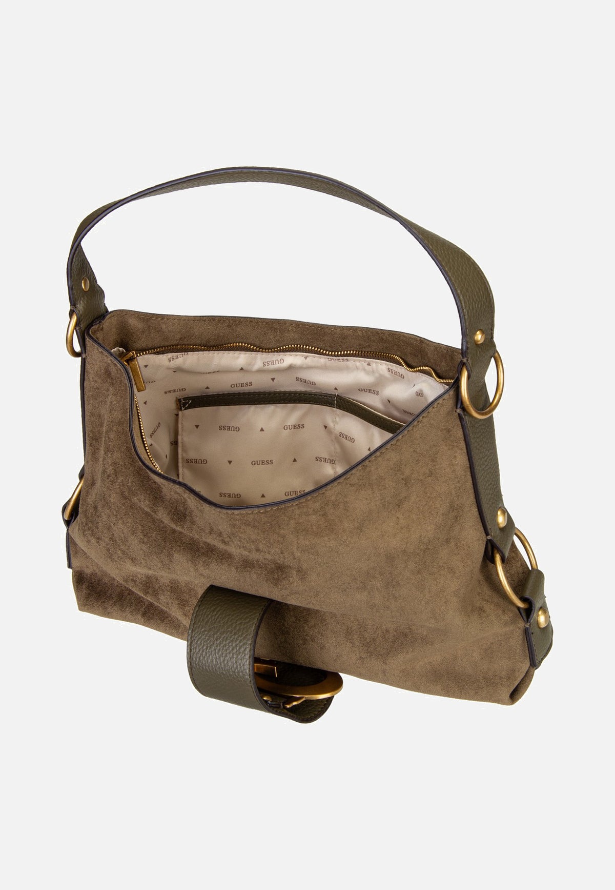 Guess Camden Shoulder Suede 8180 Olive Schultertasche