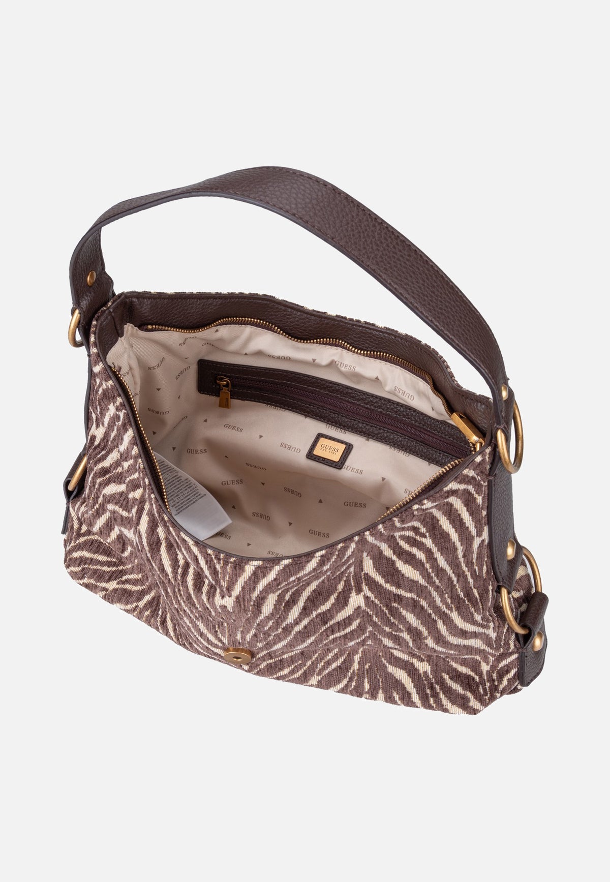 Guess Camden Shoulder Zebra 8180 Brown Schultertasche
