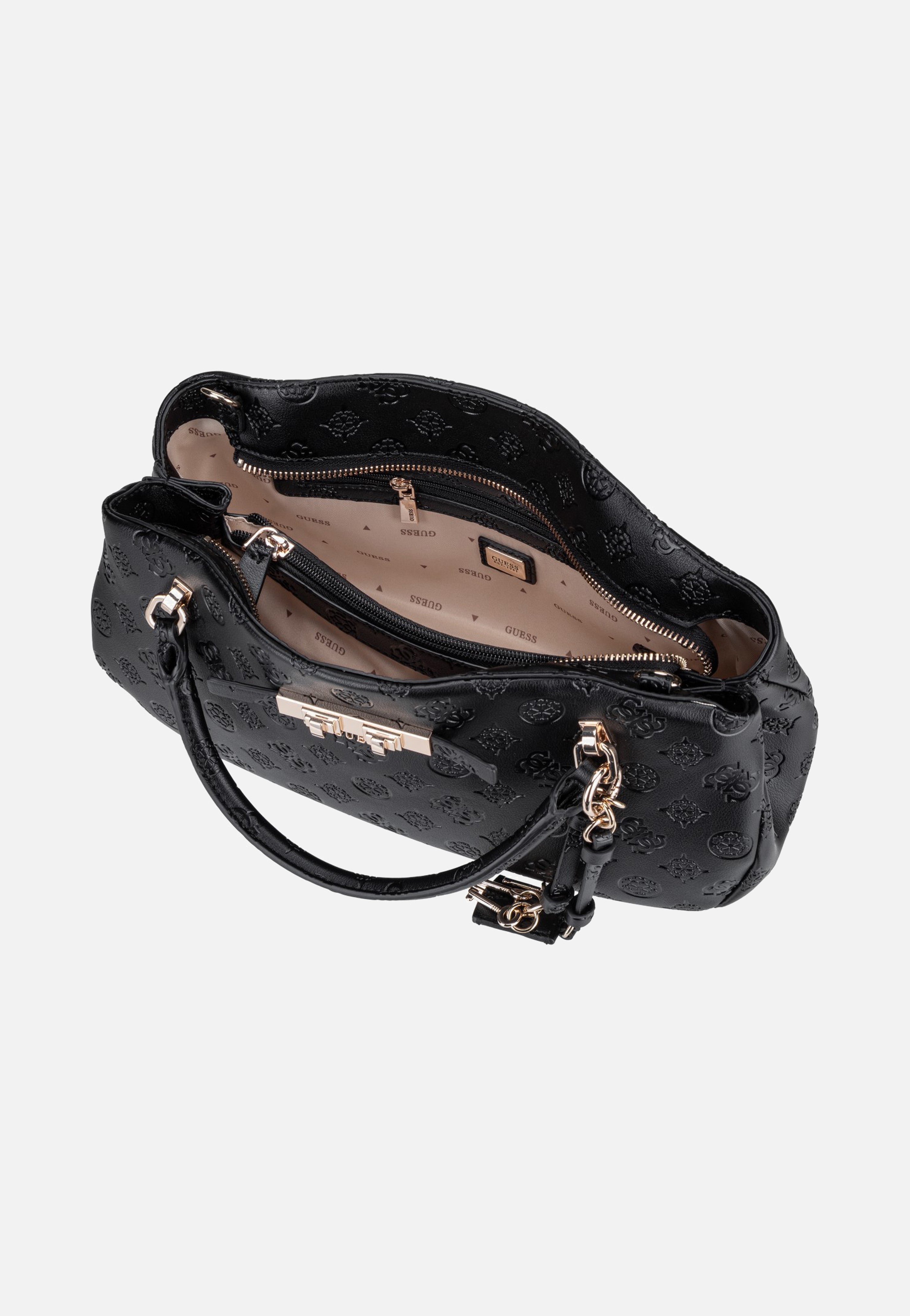 Guess Carmella 3 Comp 25050 Black Logo Henkeltasche