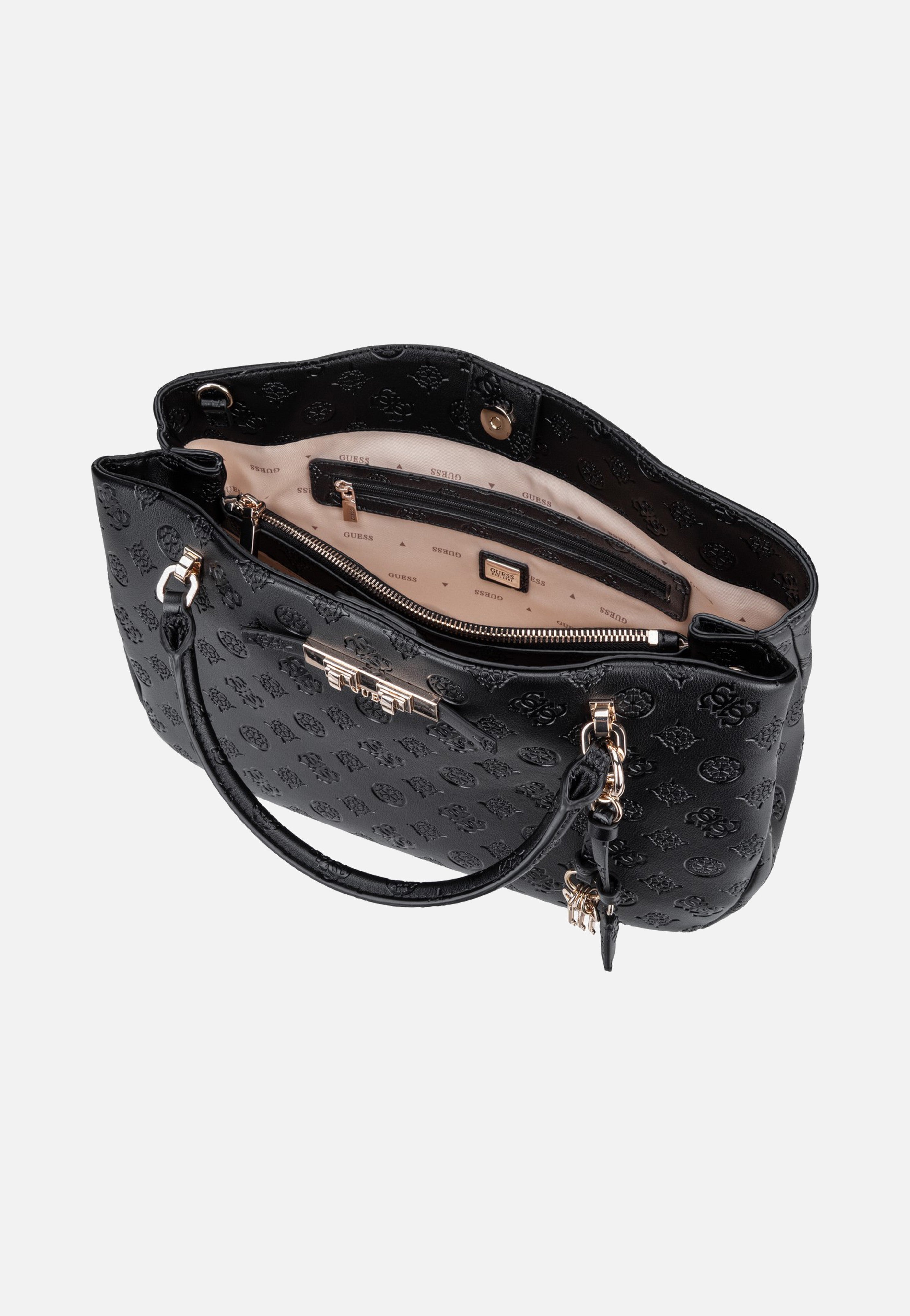 Guess Carmella Girlfriend 25060 Black Logo Satchel