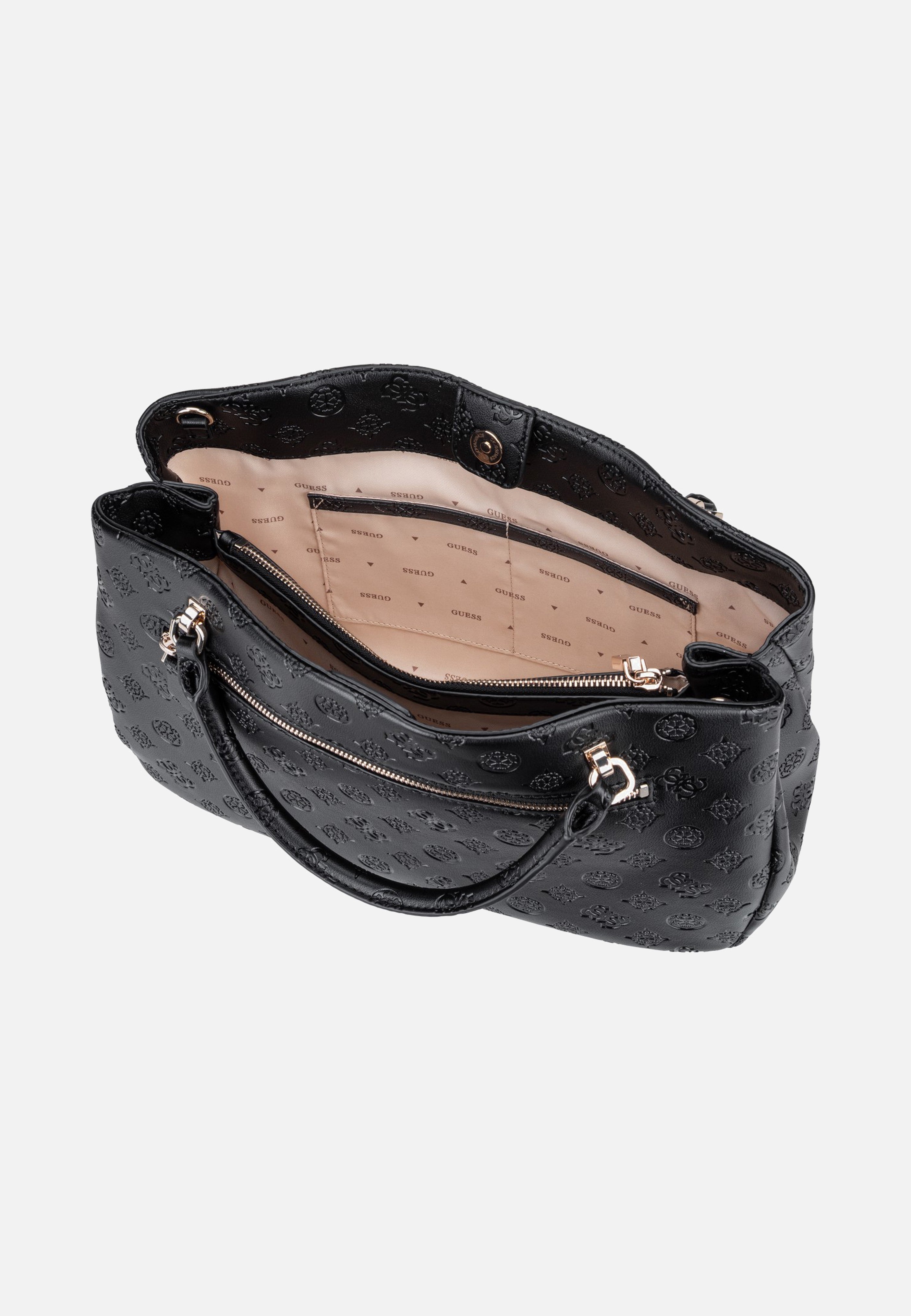 Guess Carmella Girlfriend 25060 Black Logo Satchel