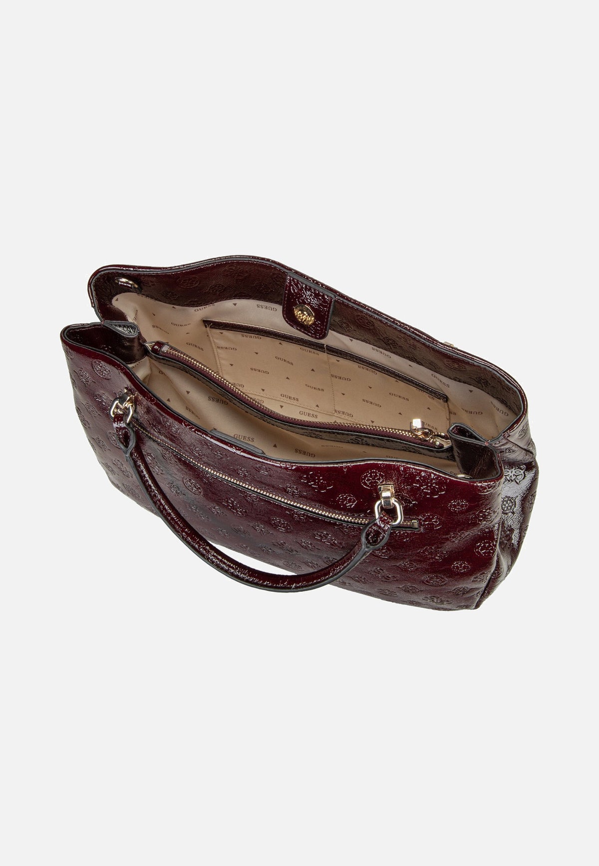 Guess Carmella Girlfriend 25060 Burgundy Logo Satchel