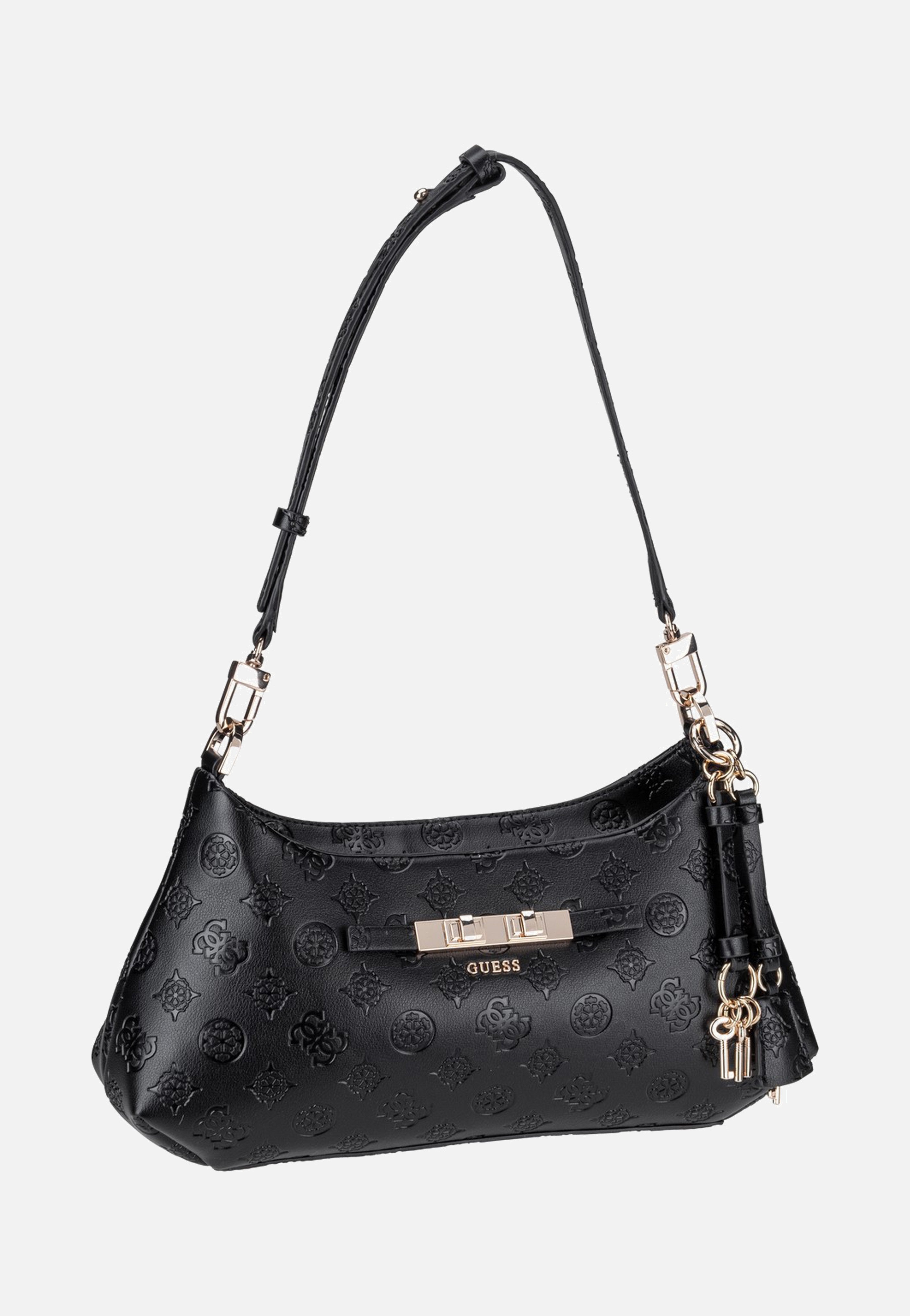 Guess Carmella Shoulder 25180 Black Logo Schultertasche