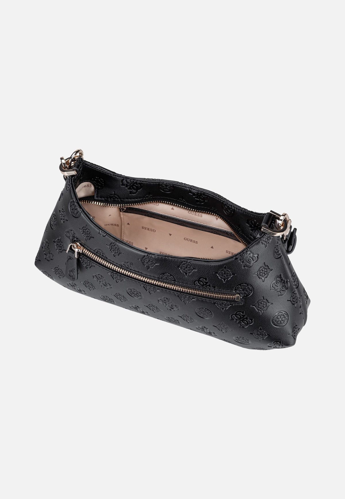 Guess Carmella Shoulder 25180 Black Logo Schultertasche