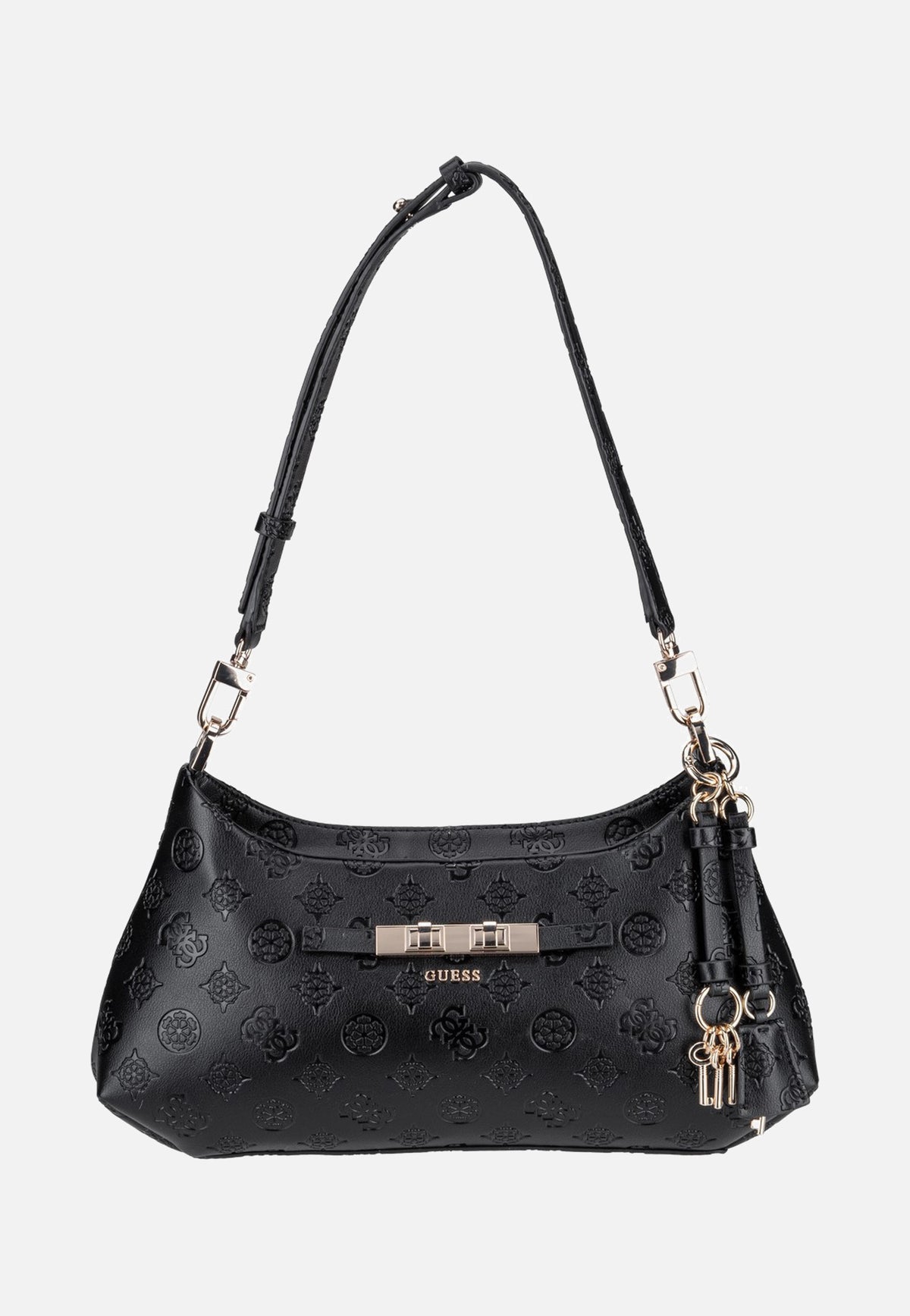 Guess Carmella Shoulder 25180 Black Logo Schultertasche