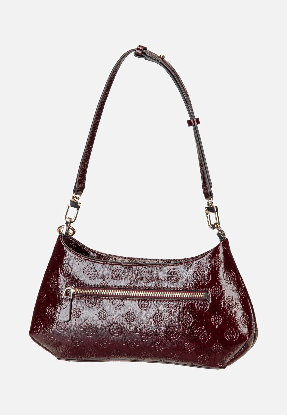 Guess Carmella Shoulder 25180 Burgundy Logo Schultertasche