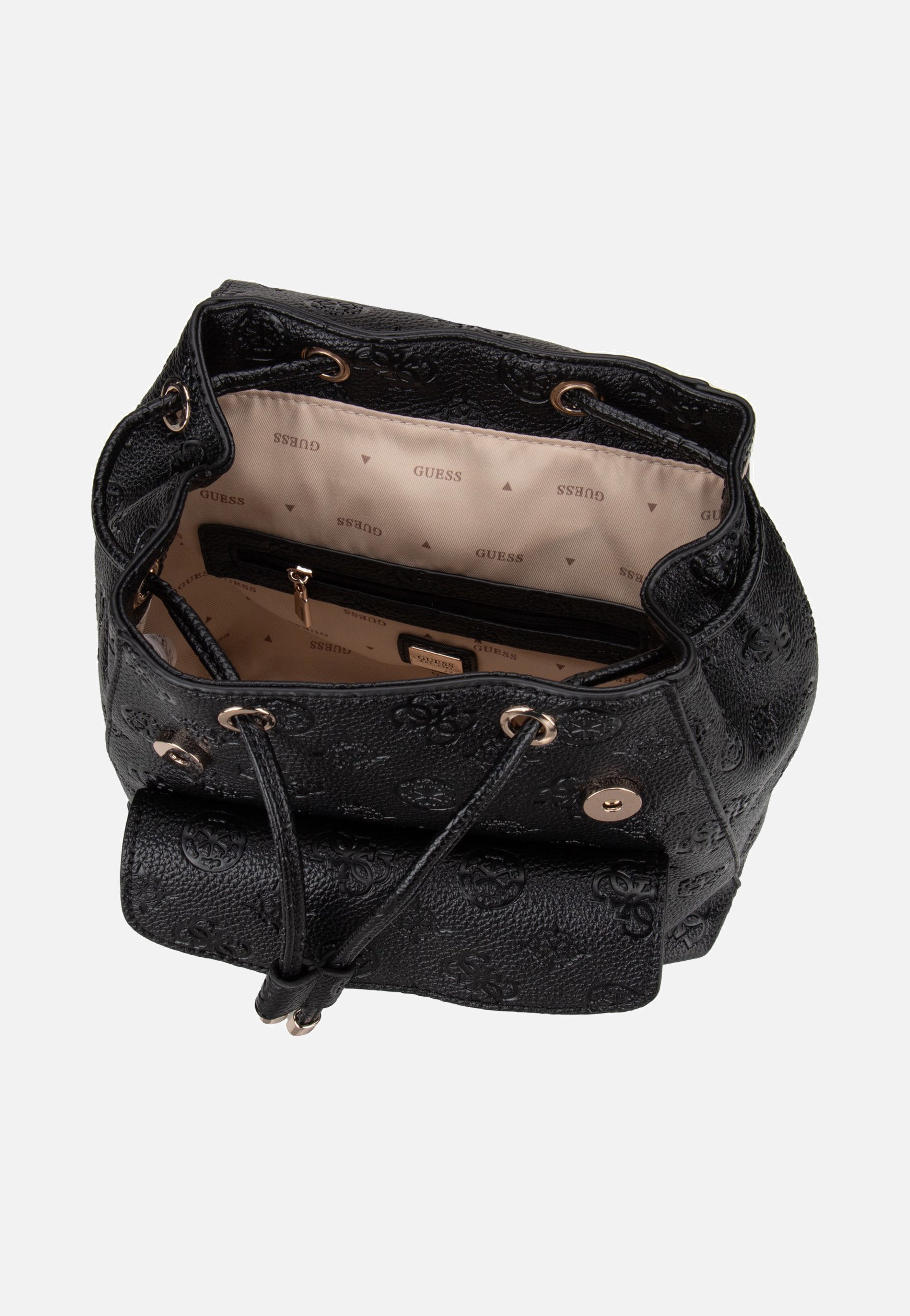 Guess Cresidia II Sml Flap Black Logo Rucksack