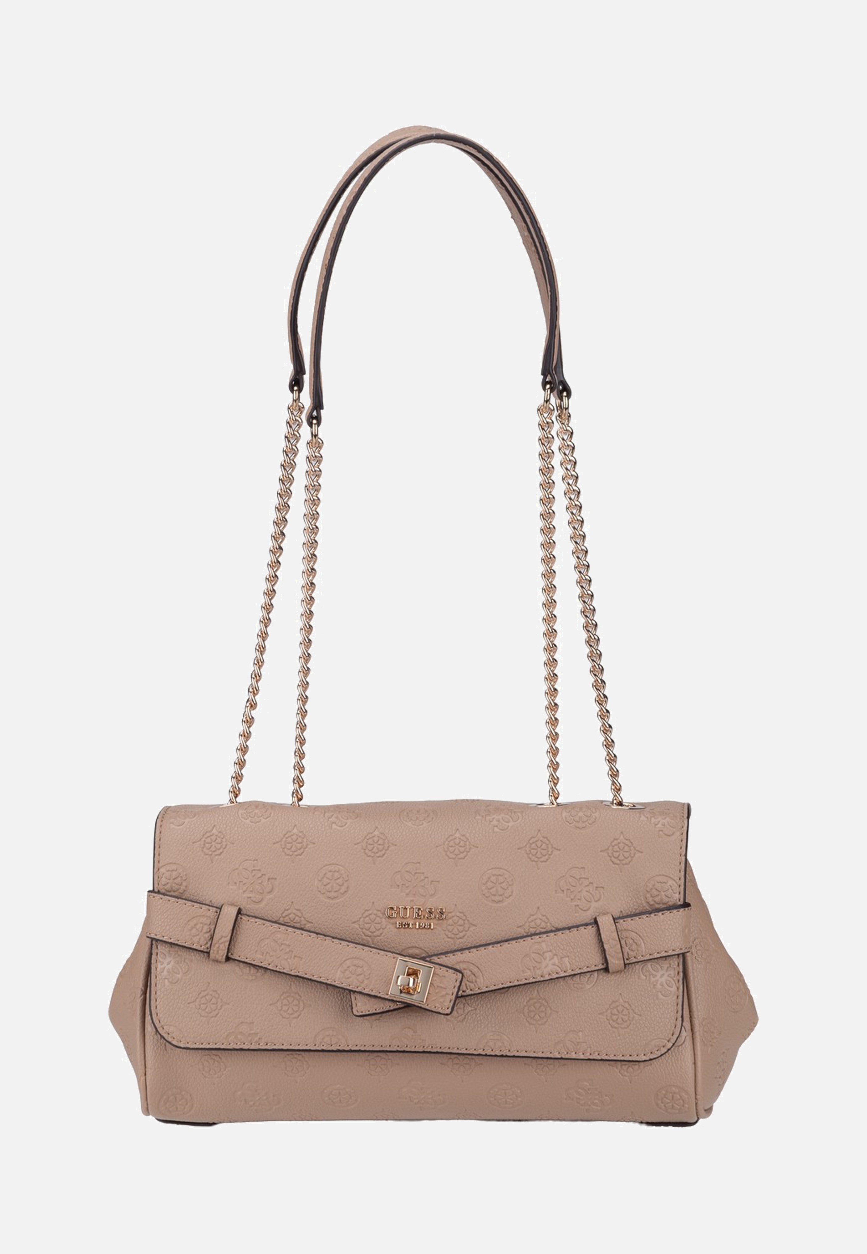 Guess Ella Logo Convertible Flap 46210 Beige Logo Crossbody Bag