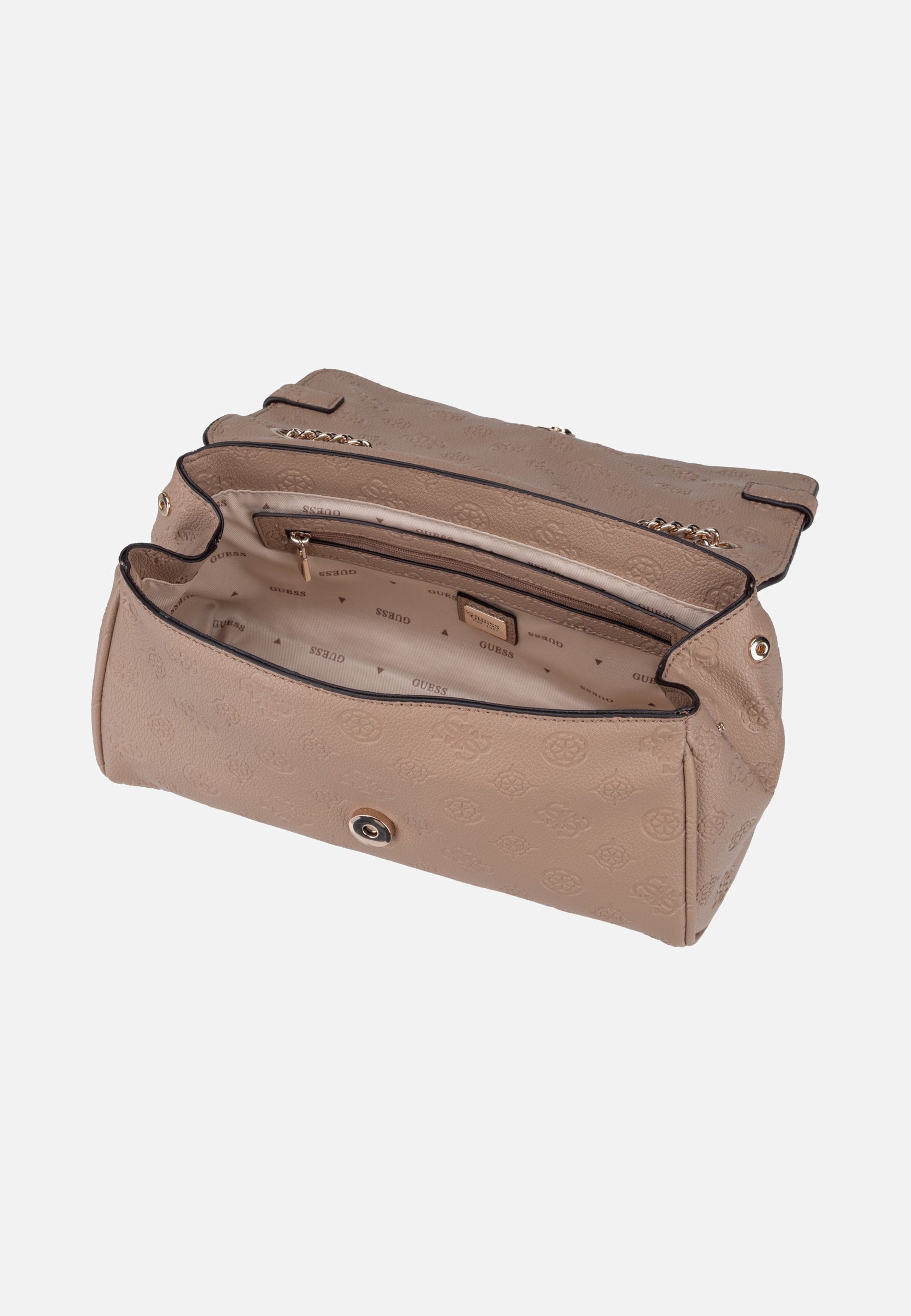 Guess Ella Logo Convertible Flap 46210 Beige Logo Crossbody Bag