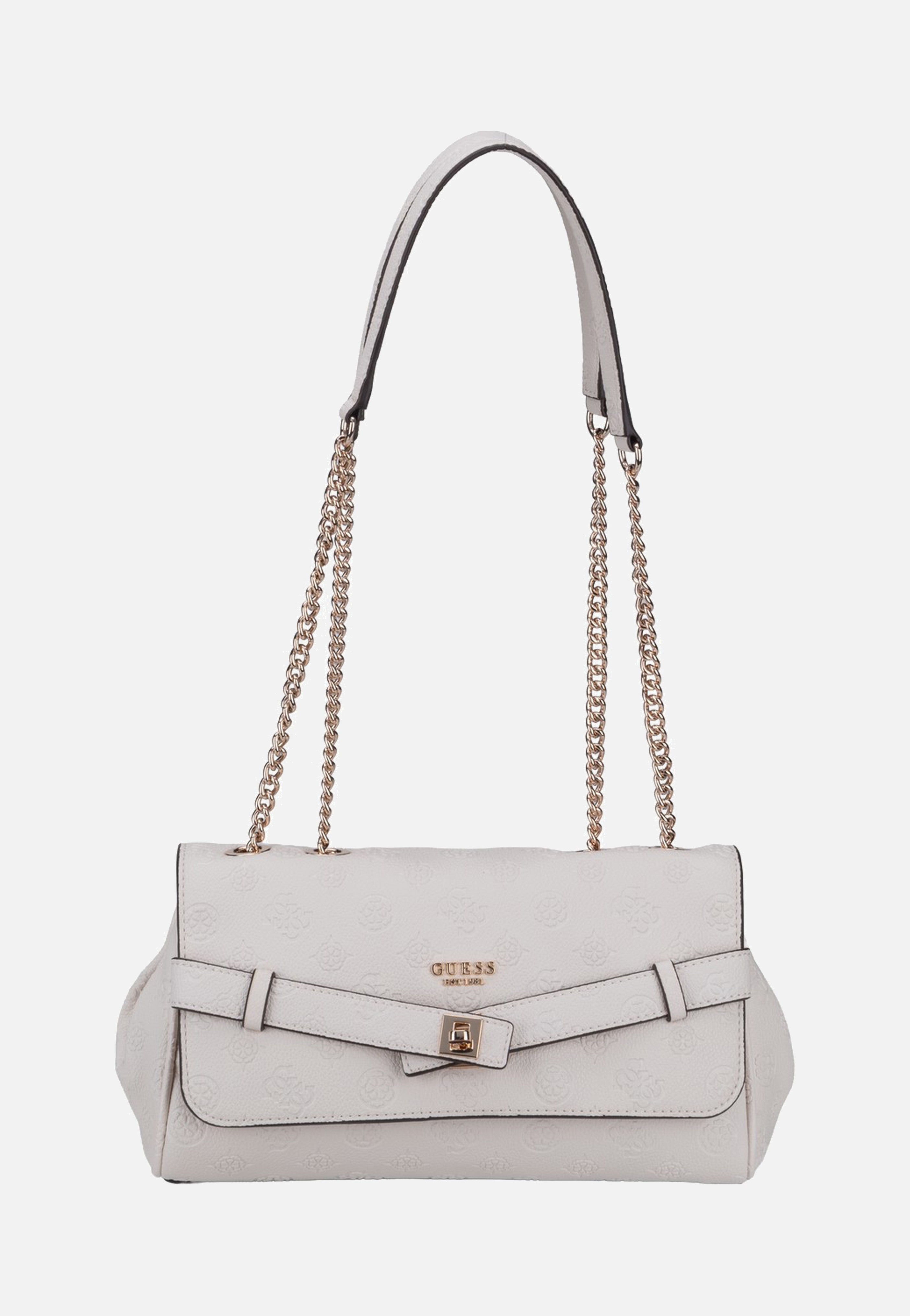 Guess Ella Logo Convertible Flap 46210 Stone Logo Crossbody Bag